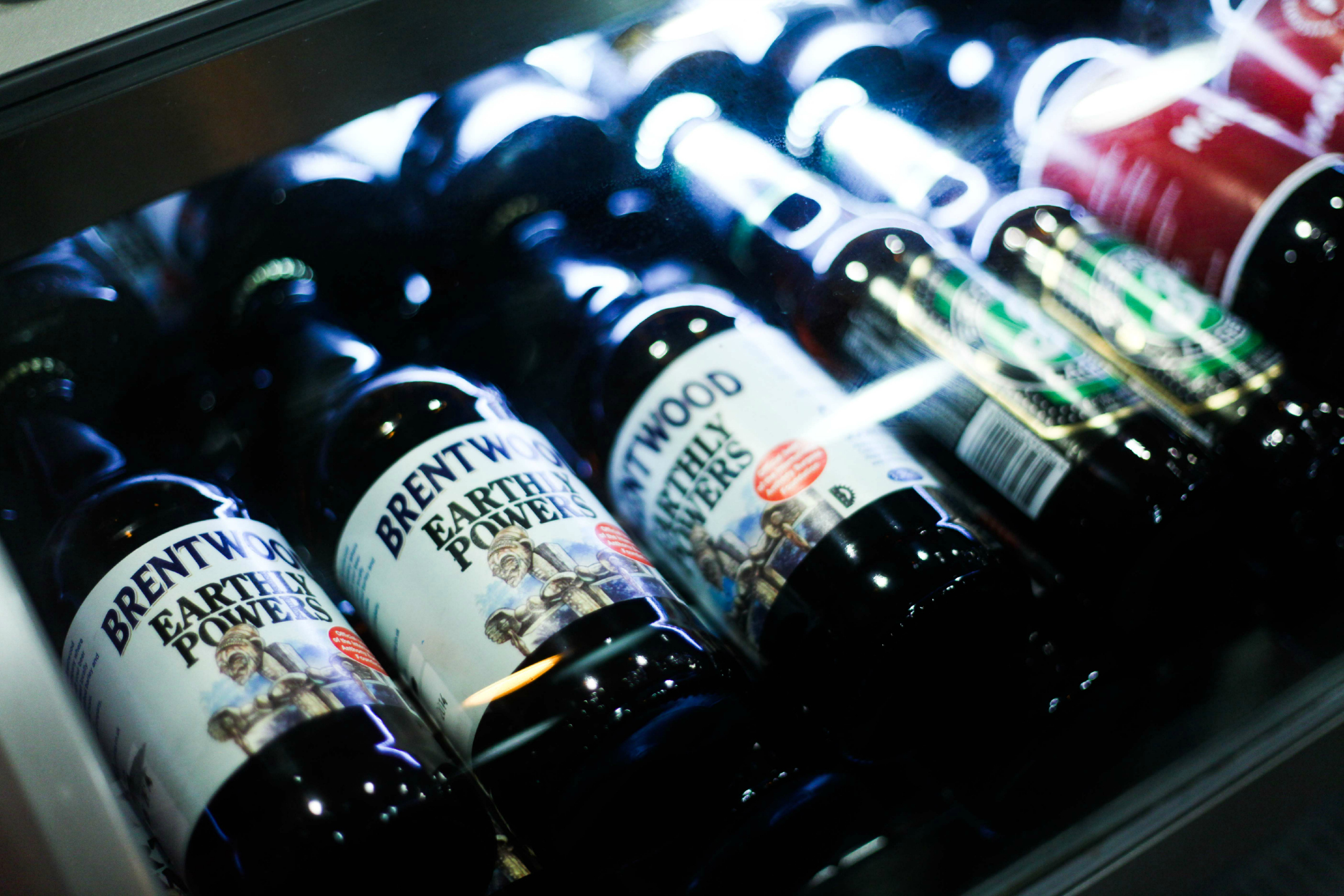 Beverage fridge at The Engine House, ideal for event catering and networking.