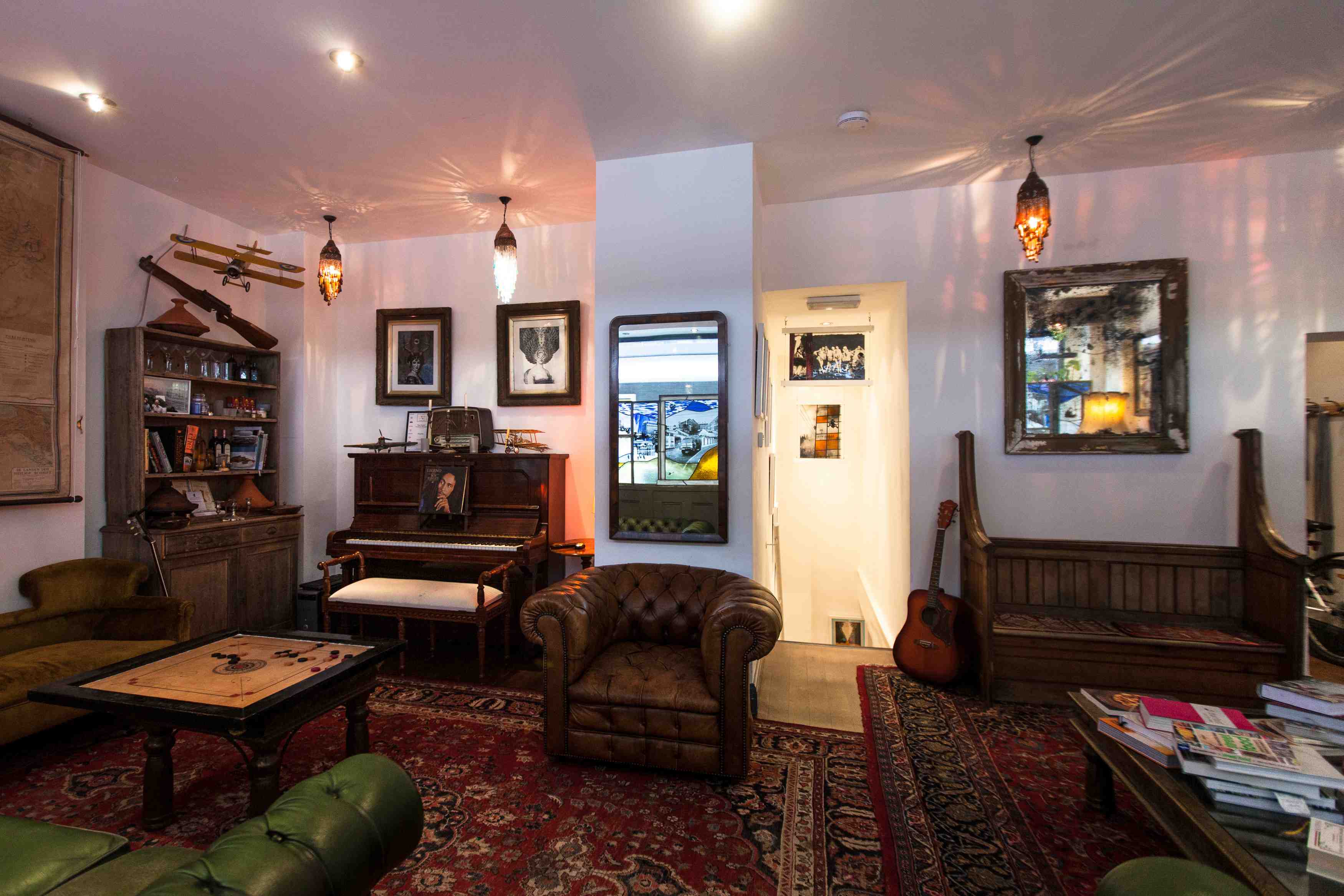 Cozy lounge with warm lighting, ideal for meetings and events at Food at 52.