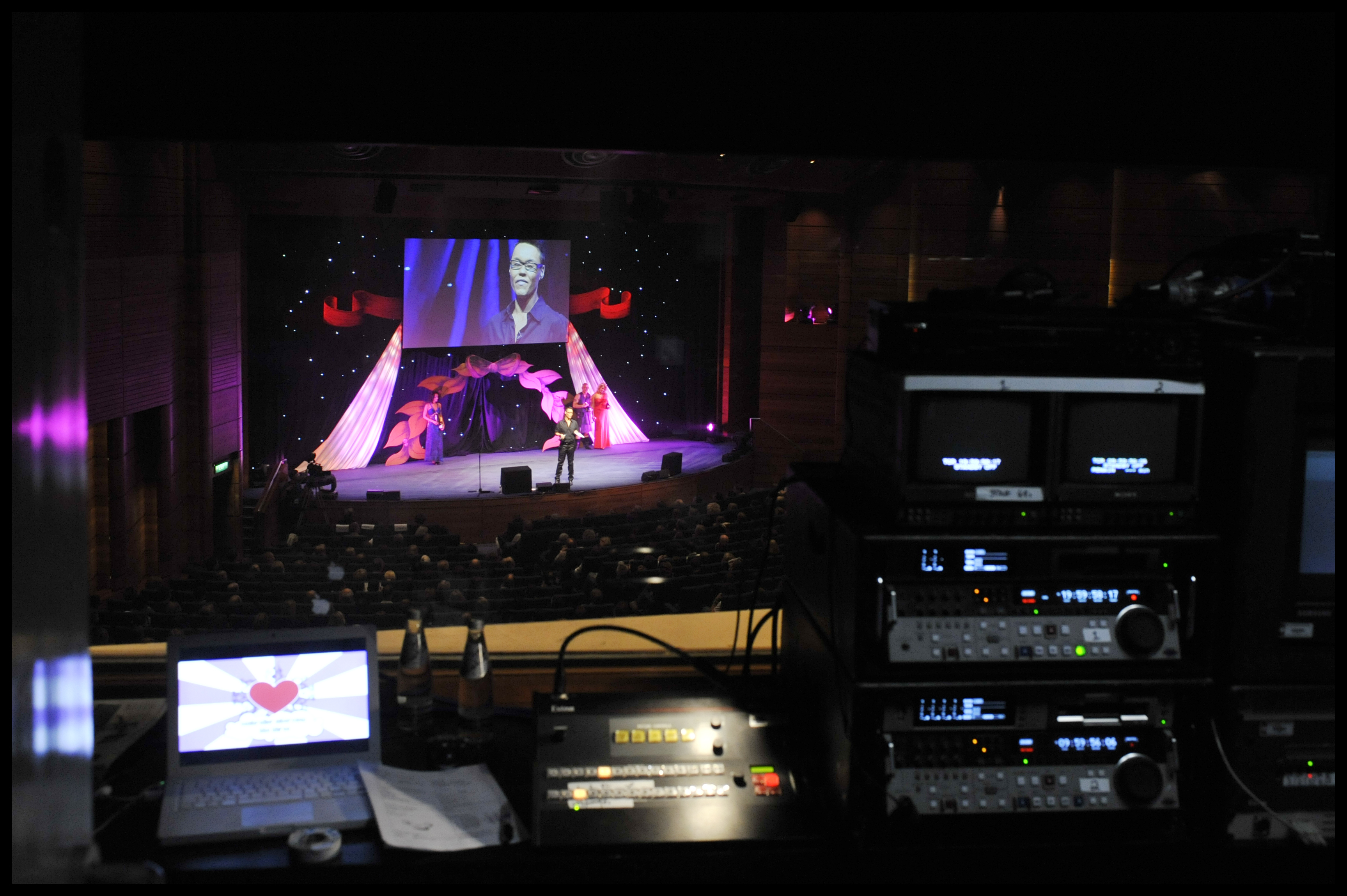 Pentland Auditorium setup for a conference with elegant stage and AV support.