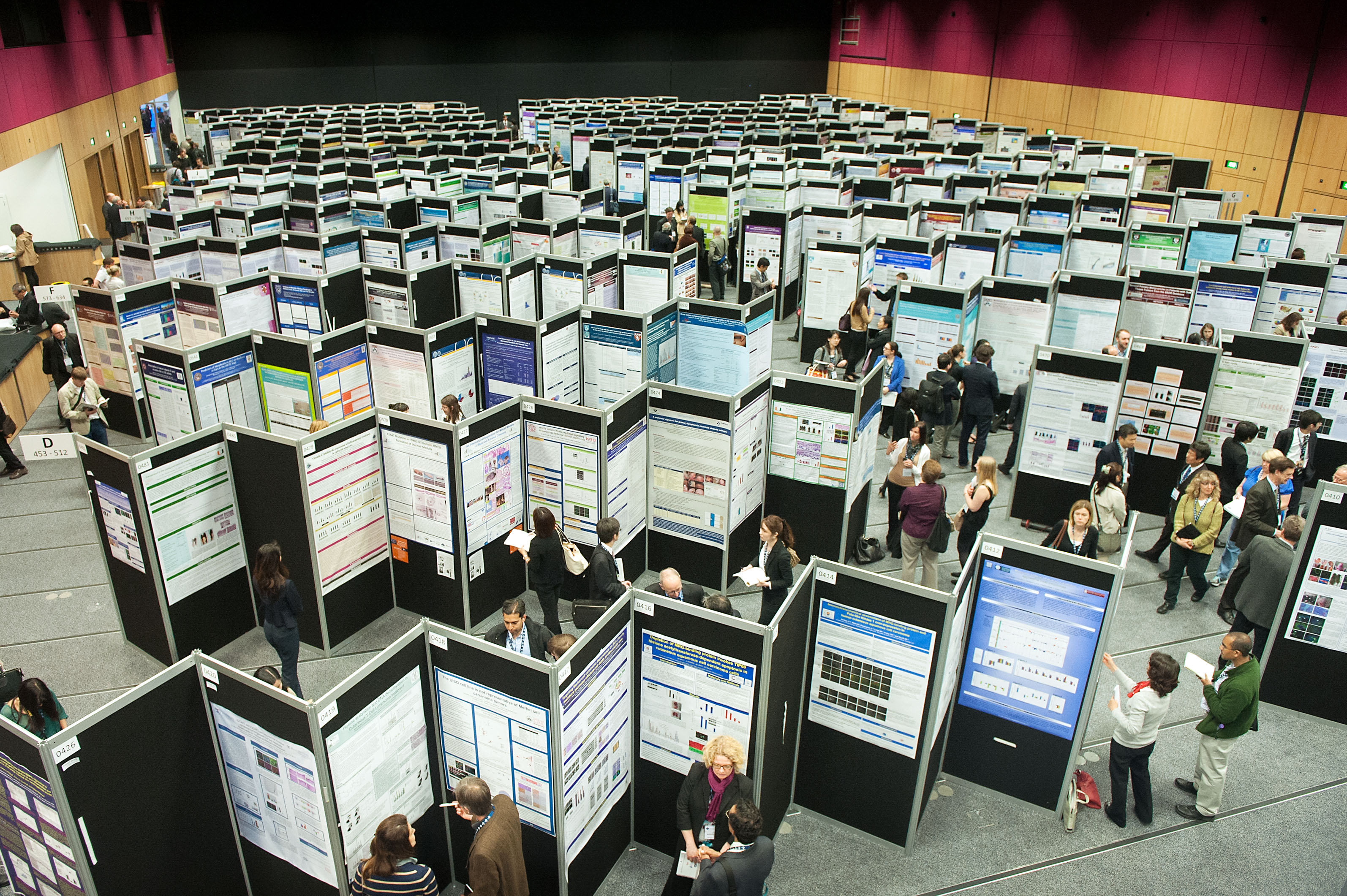 Lennox Suite conference space with vibrant poster presentations in Edinburgh.