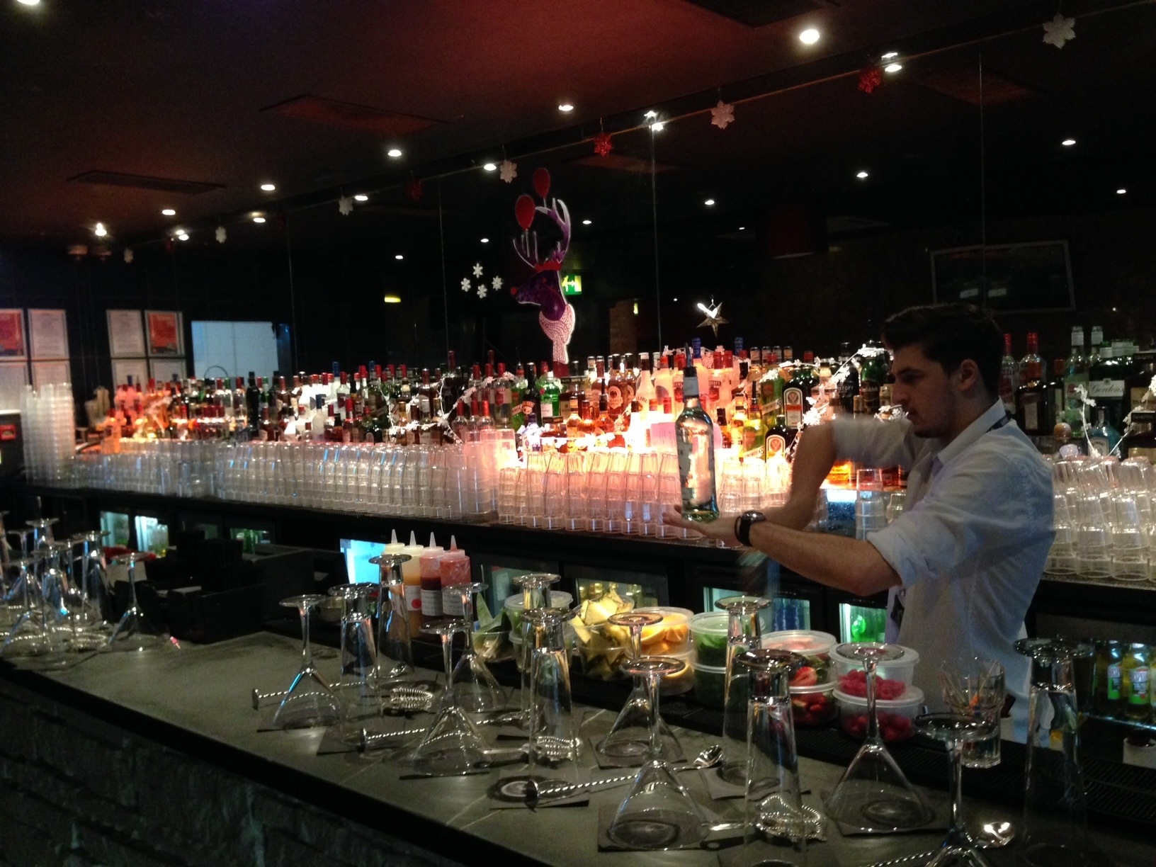 "Vibrant Canal Bar setup with colorful drinks, perfect for events and networking."
