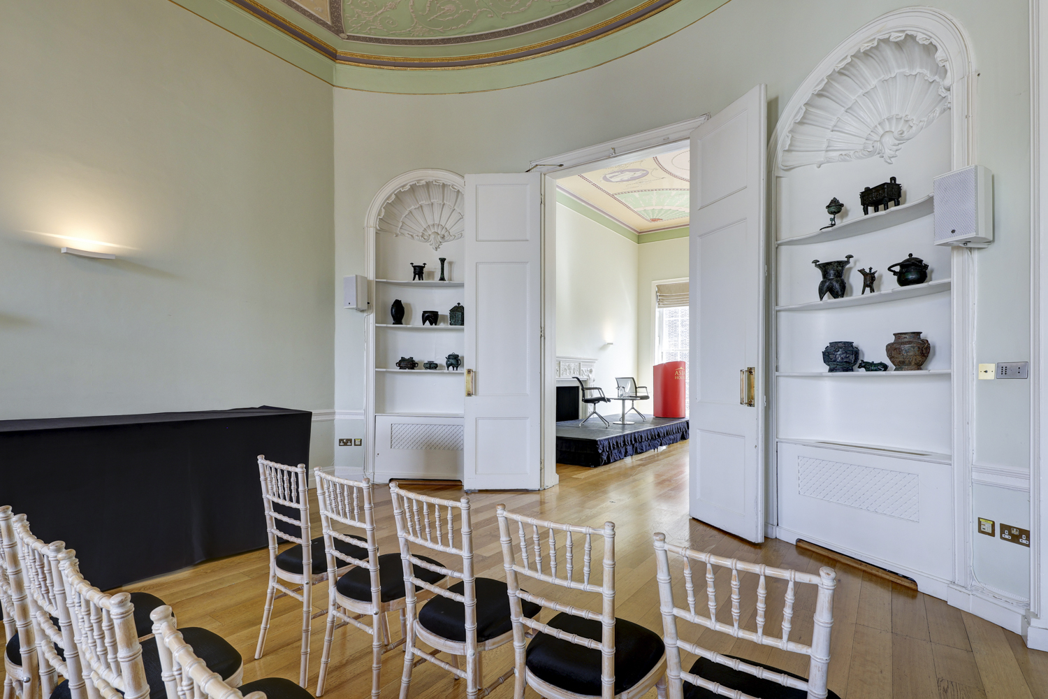 Elegant meeting room setup in Asia House for professional events and presentations.