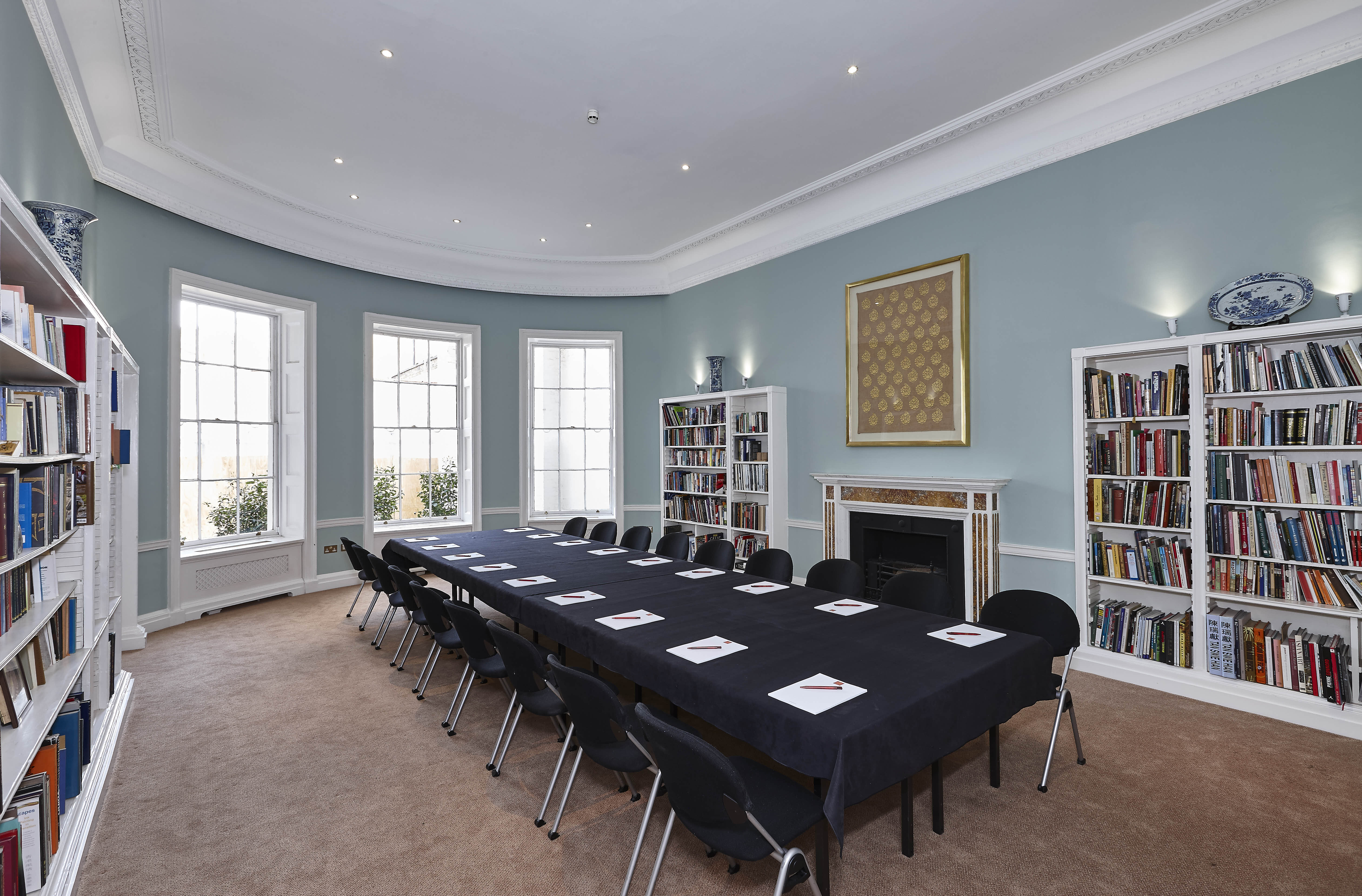 Library meeting room in Asia House with natural light, ideal for corporate events and workshops.
