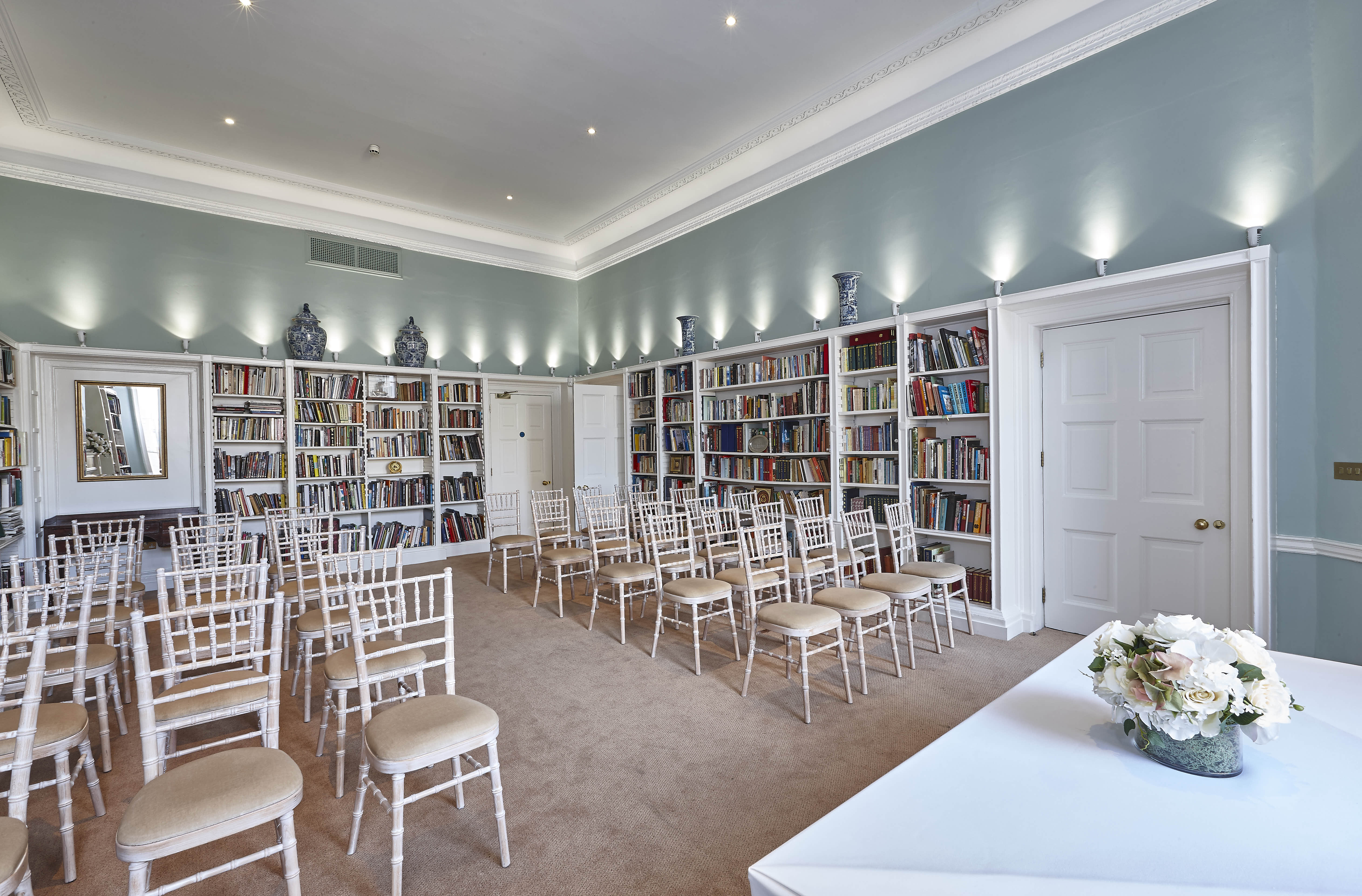 Library meeting room in Asia House with natural light, ideal for workshops and conferences.