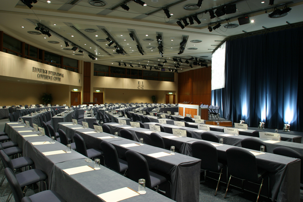 Lomond Suite conference room in Edinburgh, spacious layout for corporate events and meetings.