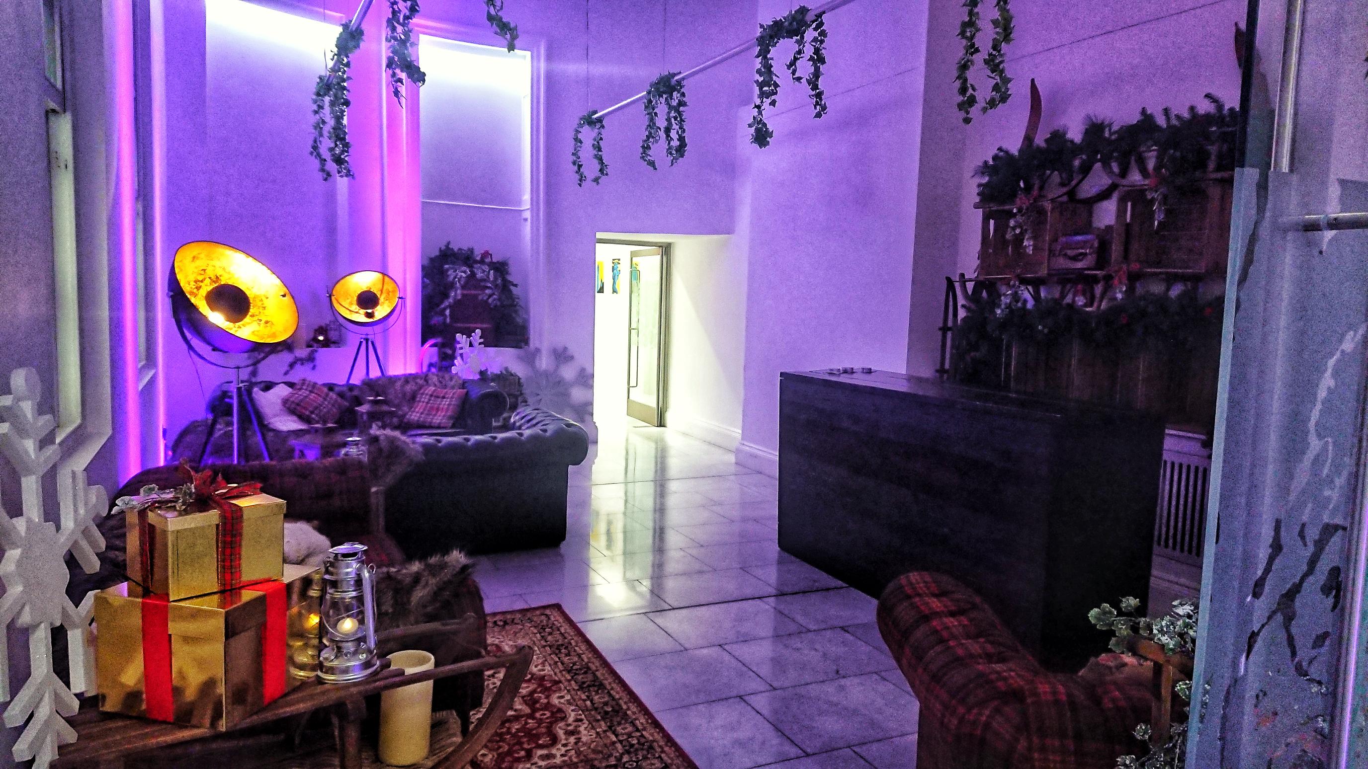 Wolfson Conference Suite: modern decor, cozy ambiance for holiday parties and gatherings.