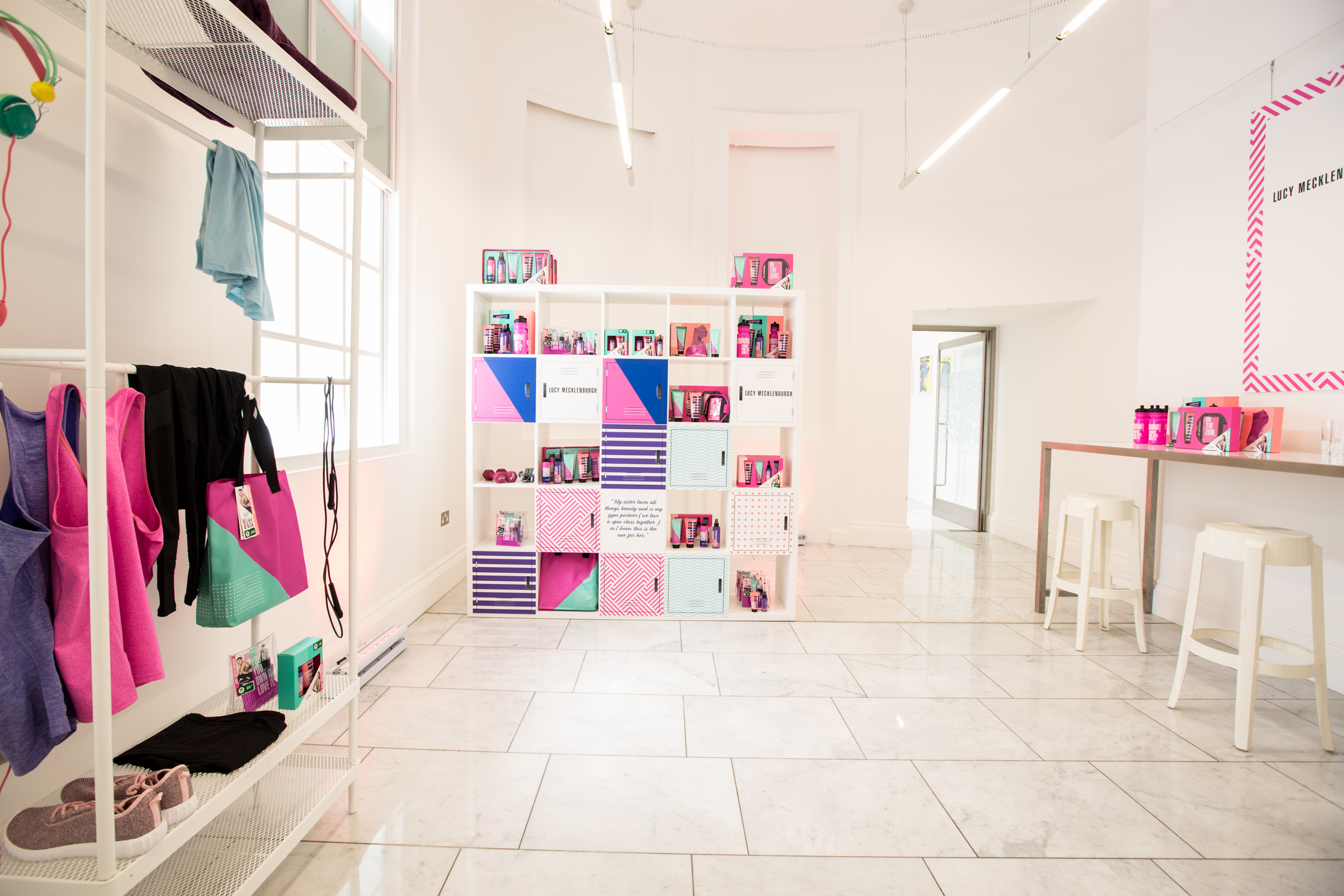 Modern exhibition area at 41 Portland Place for product showcases and brand activations.