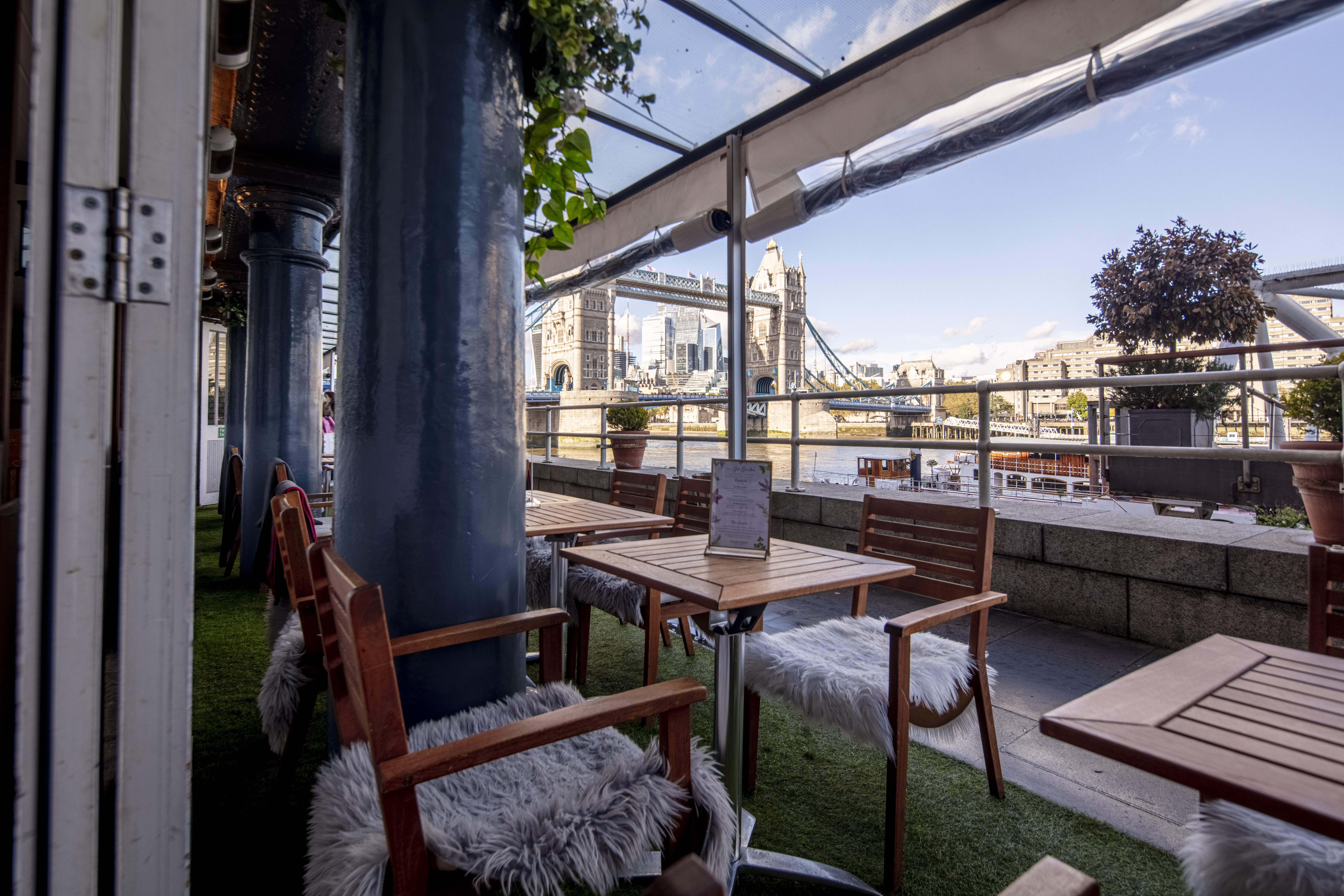 Stylish outdoor venue at Butlers Wharf Chop House, ideal for networking events and meetings.