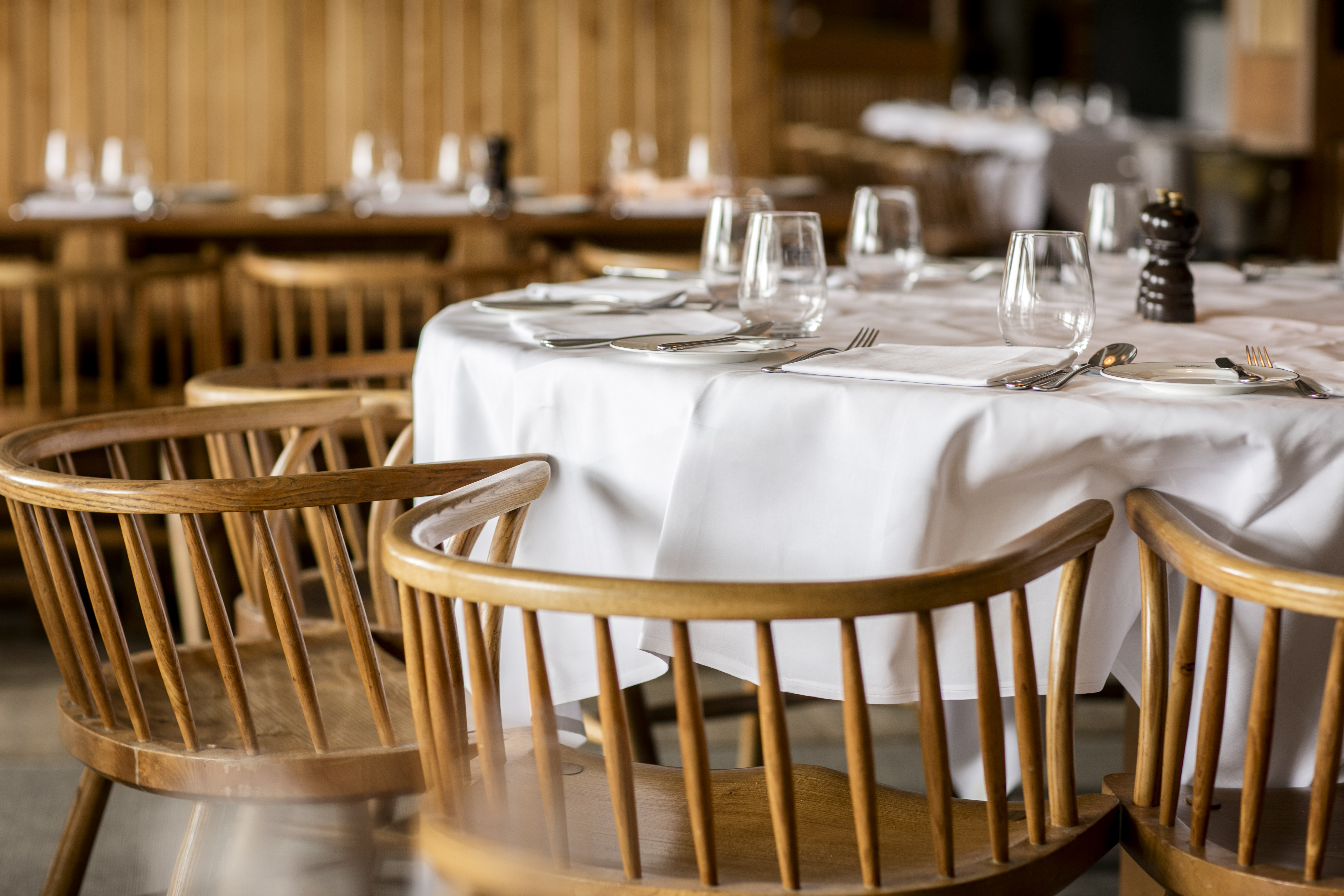 Elegant dining table at Butlers Wharf Chop House for corporate dinners and gatherings.