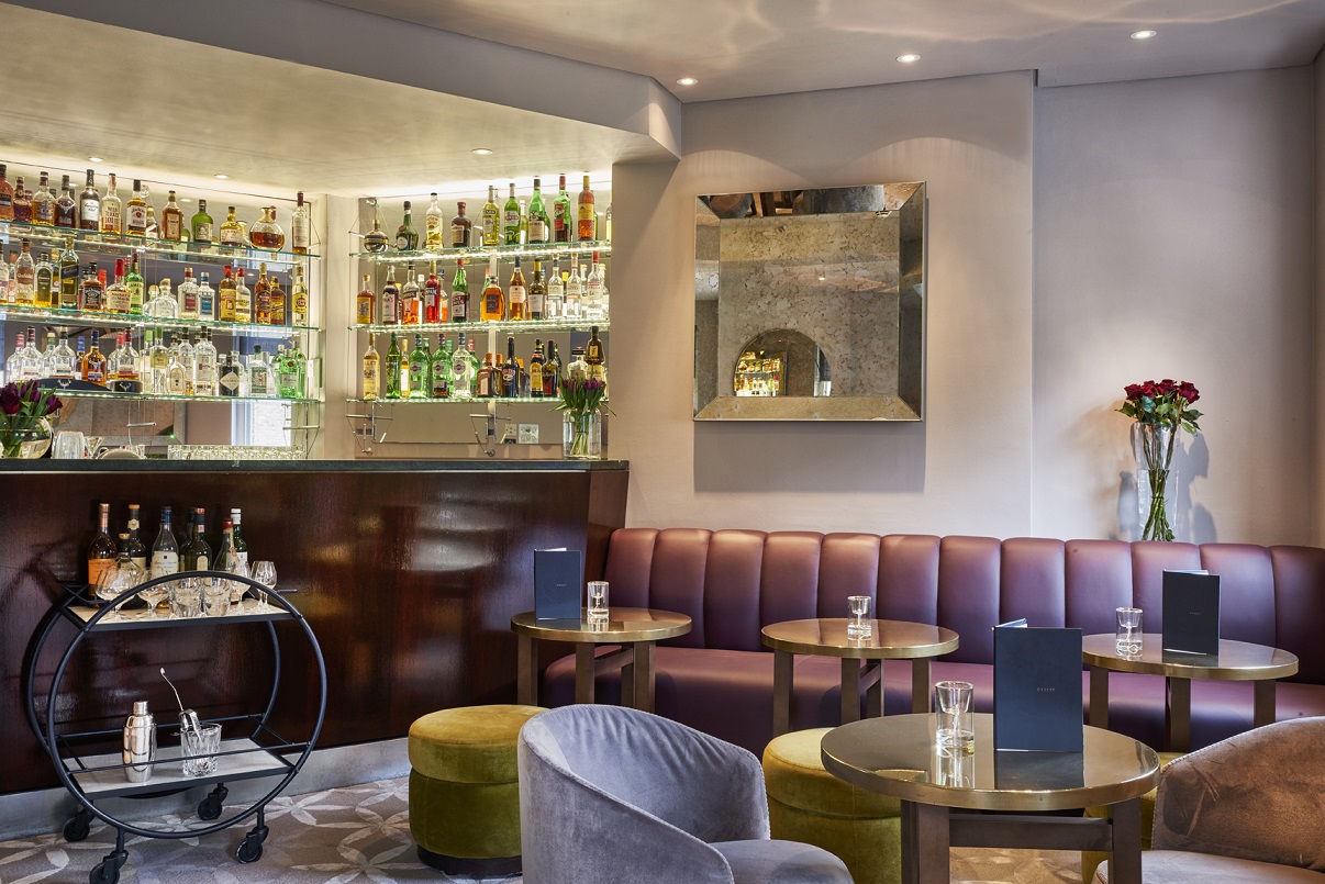 Private dining room bar at Orrery, ideal for networking events and informal meetings.