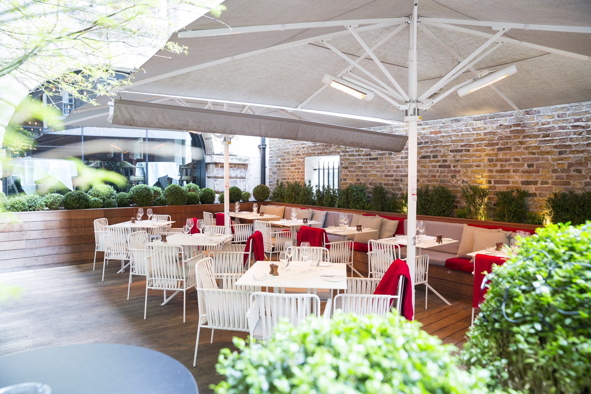Stylish outdoor dining area at Old Bengal Bar, perfect for events and gatherings.