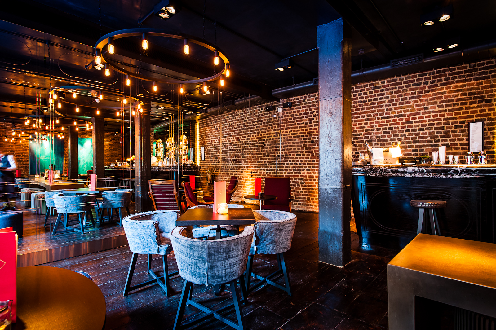 Stylish Old Bengal Bar with warm lighting, perfect for intimate gatherings and networking.