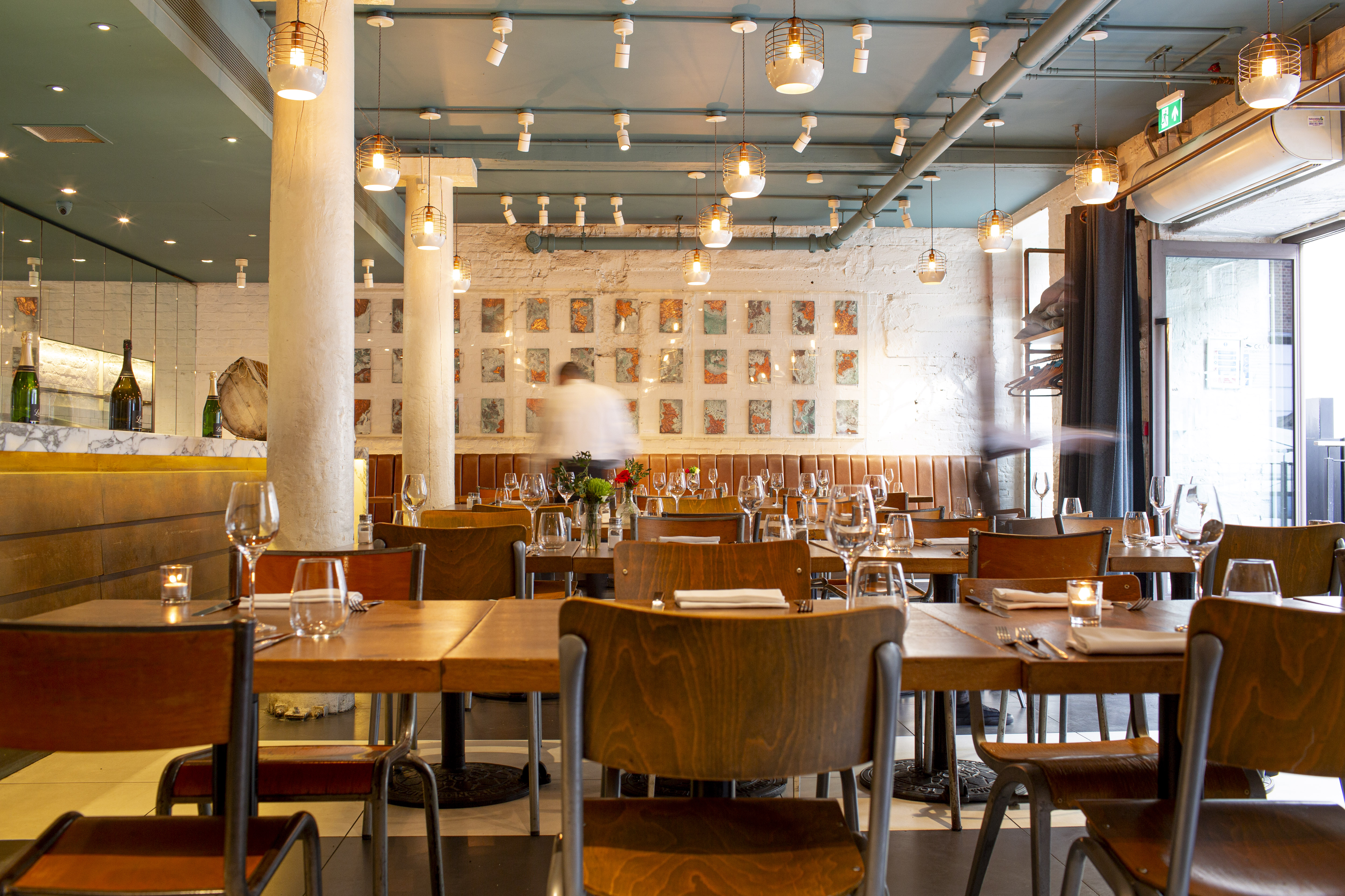 Modern restaurant venue in Fish Market, perfect for intimate gatherings and corporate events.