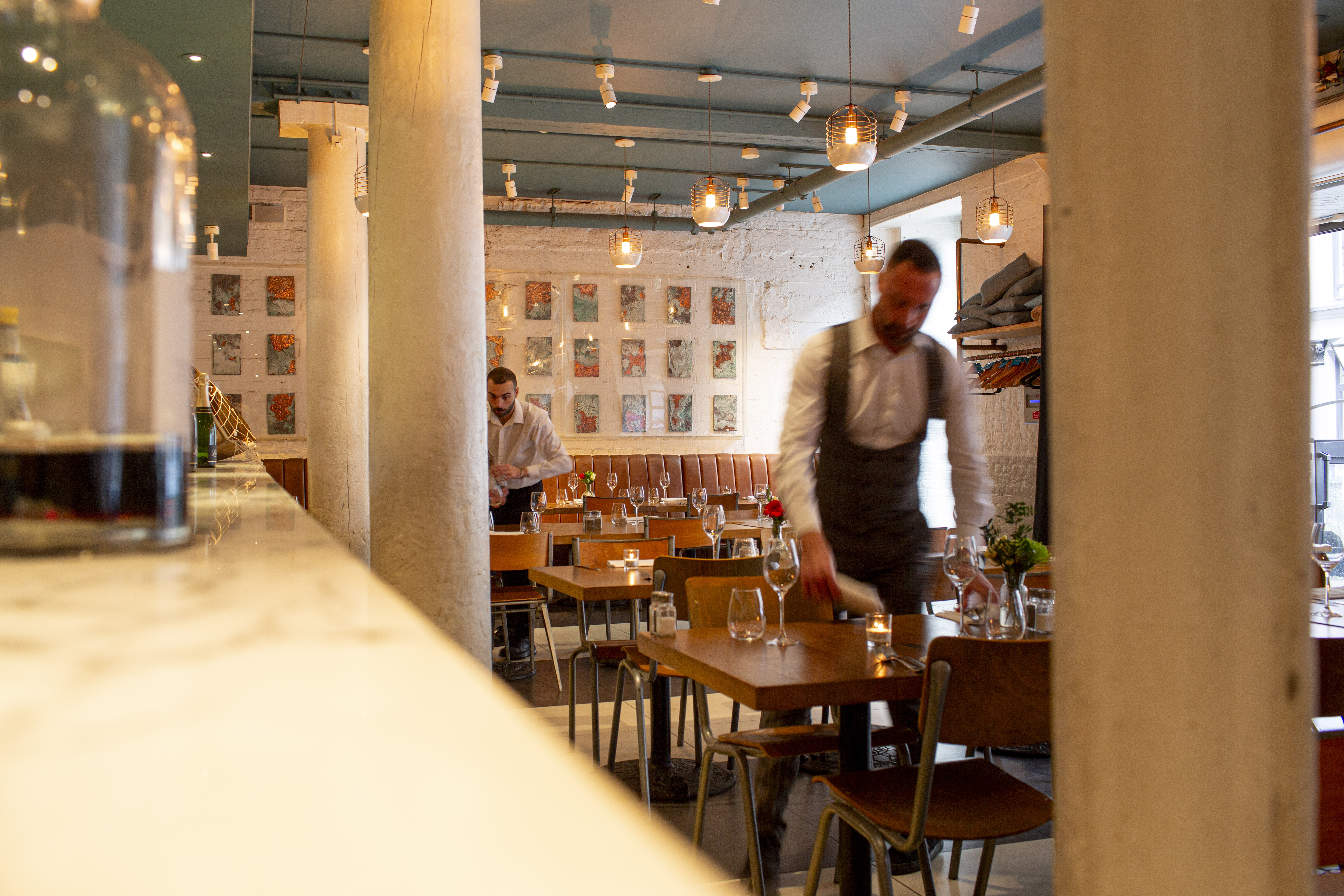 Intimate dining space at Fish Market venue, perfect for events and meetings.