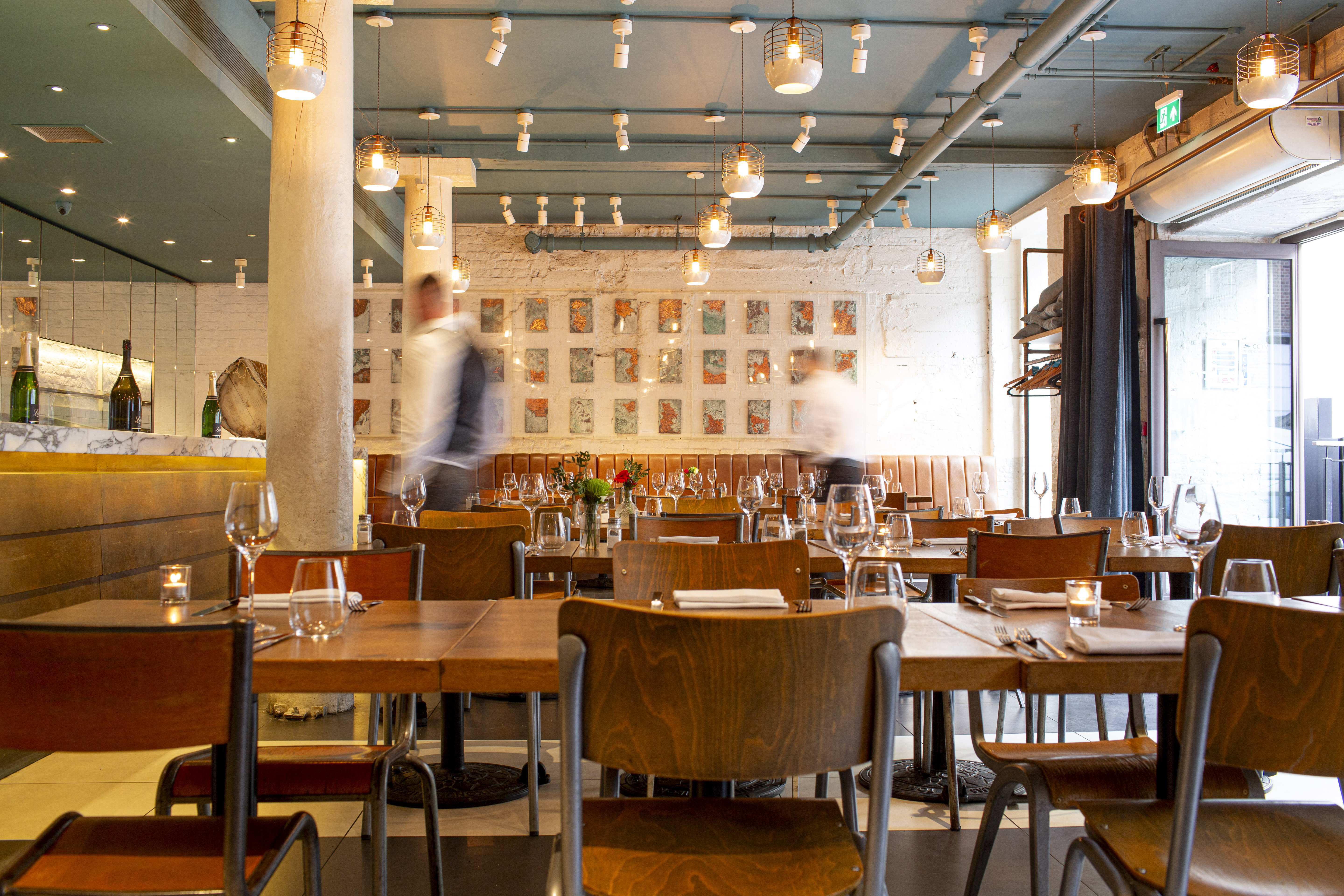 Modern restaurant venue in Fish Market, perfect for intimate gatherings and corporate events.