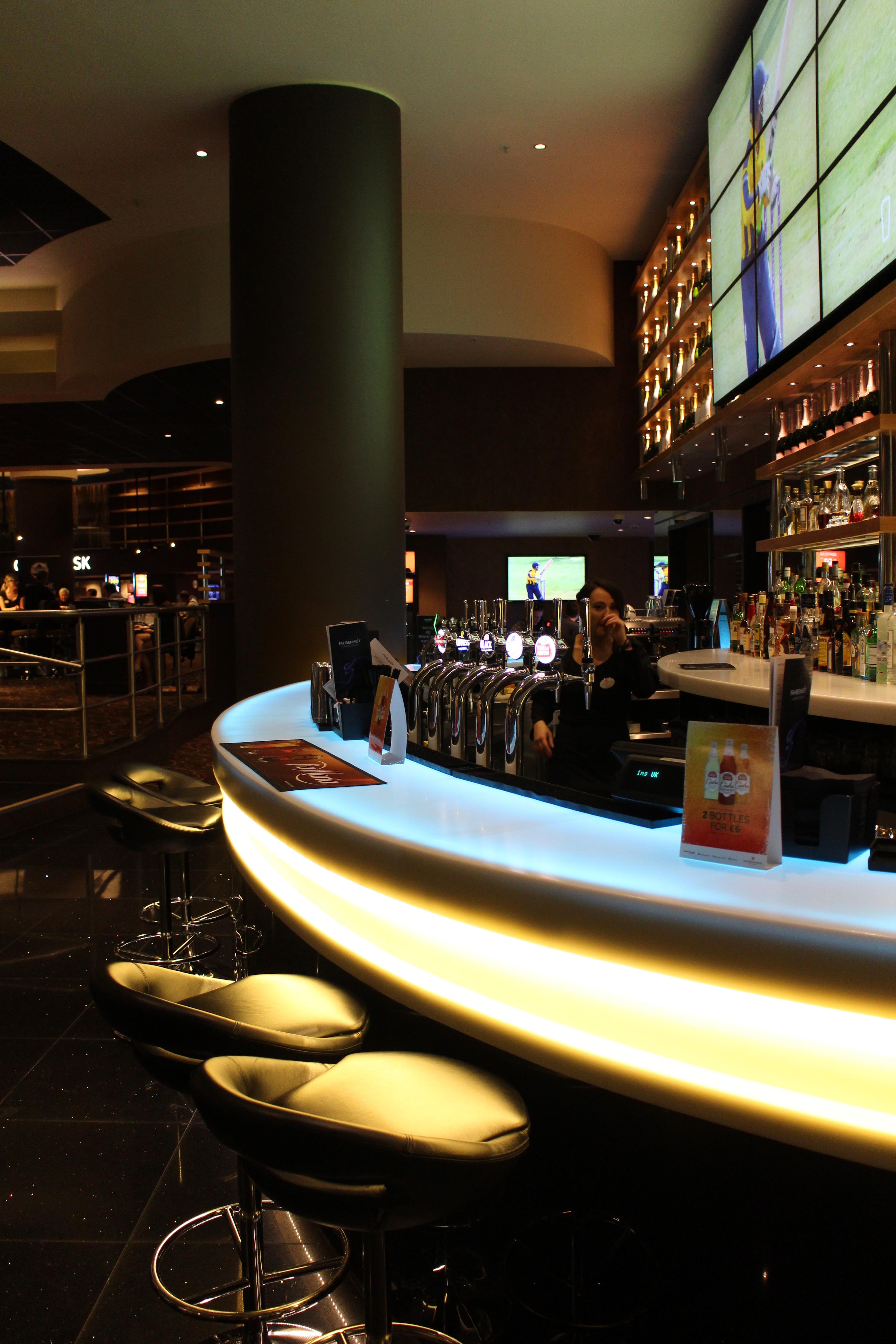 Sleek bar setup in Genting Club Manchester for networking events and social gatherings.