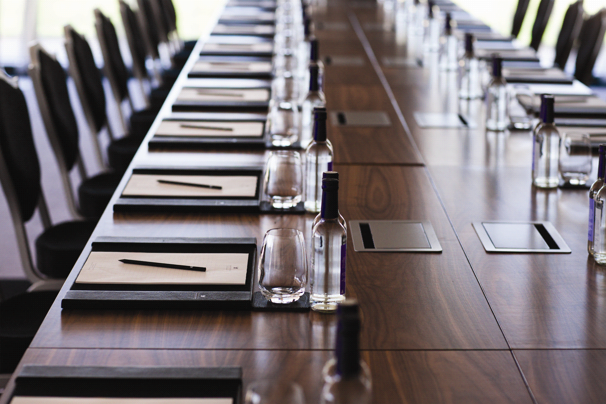 "Empire conference table at Hilton London Syon Park, ideal for professional meetings."