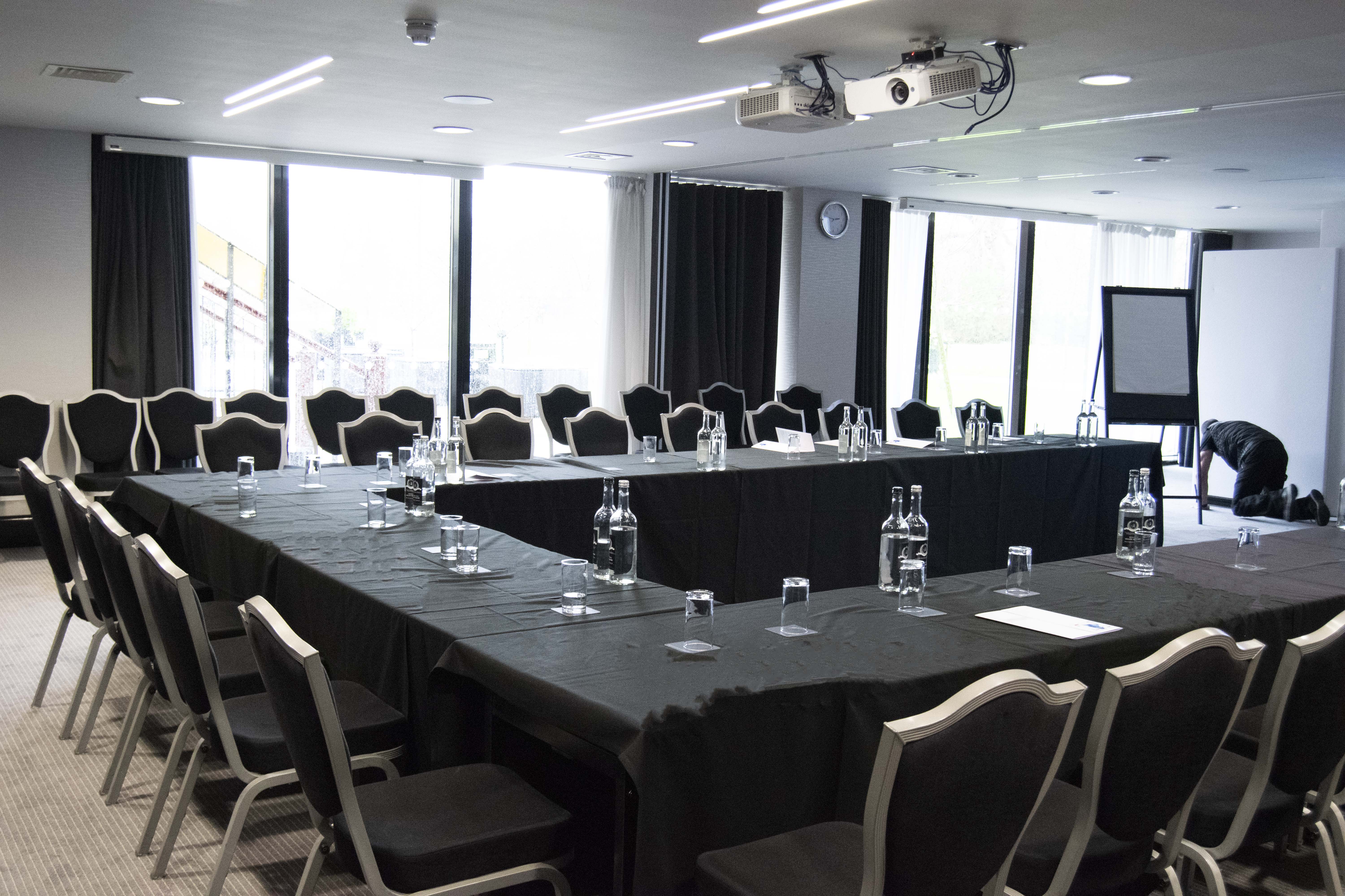 Meeting room at Dukes, Hilton London Syon Park, U-shaped setup for professional events.