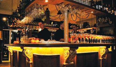 Elegant wooden bar at The Primrose Bar, ideal for networking events and cocktail receptions.