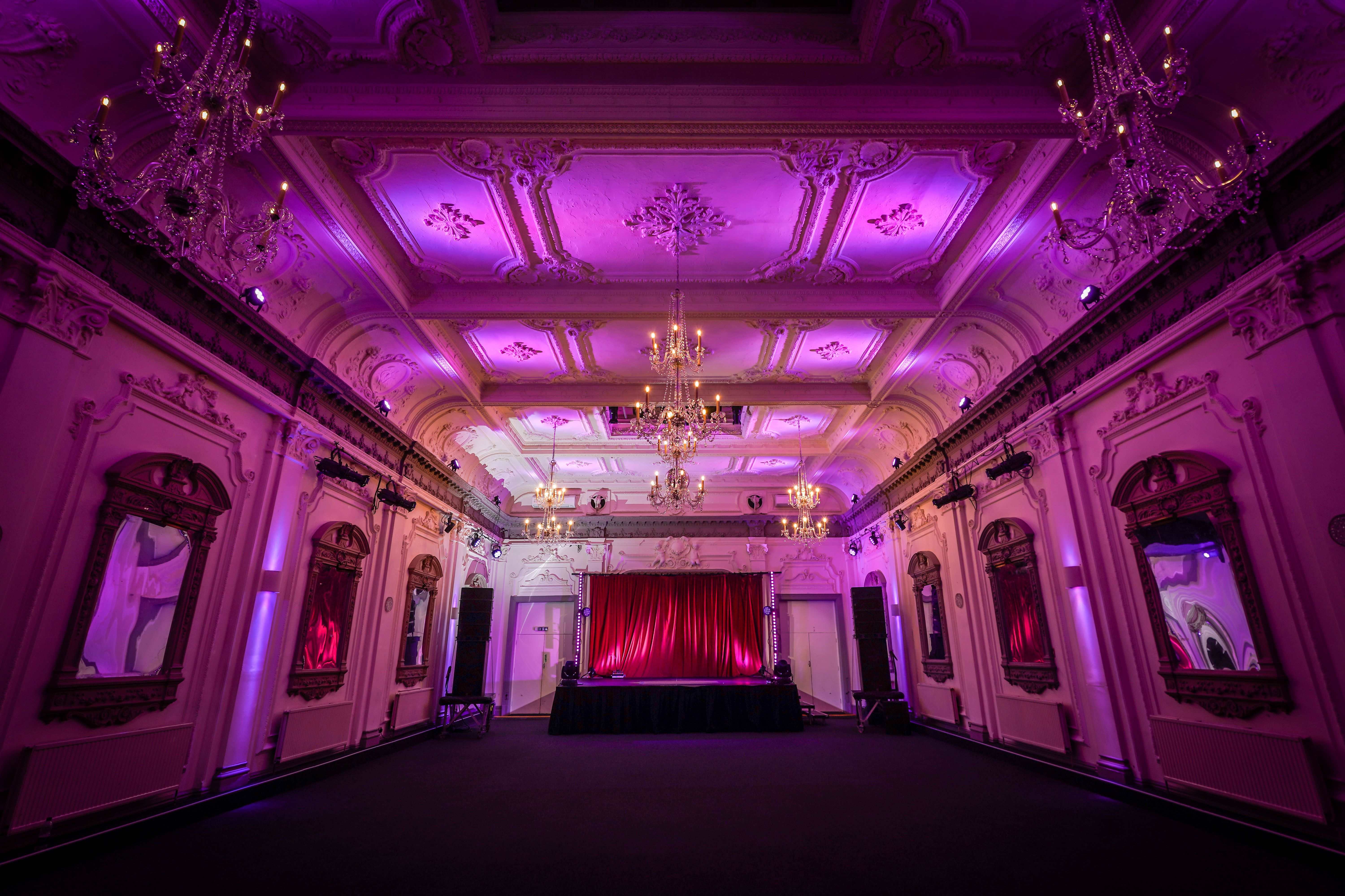 Elegant Bush Hall venue with ornate architecture, perfect for upscale events and galas.