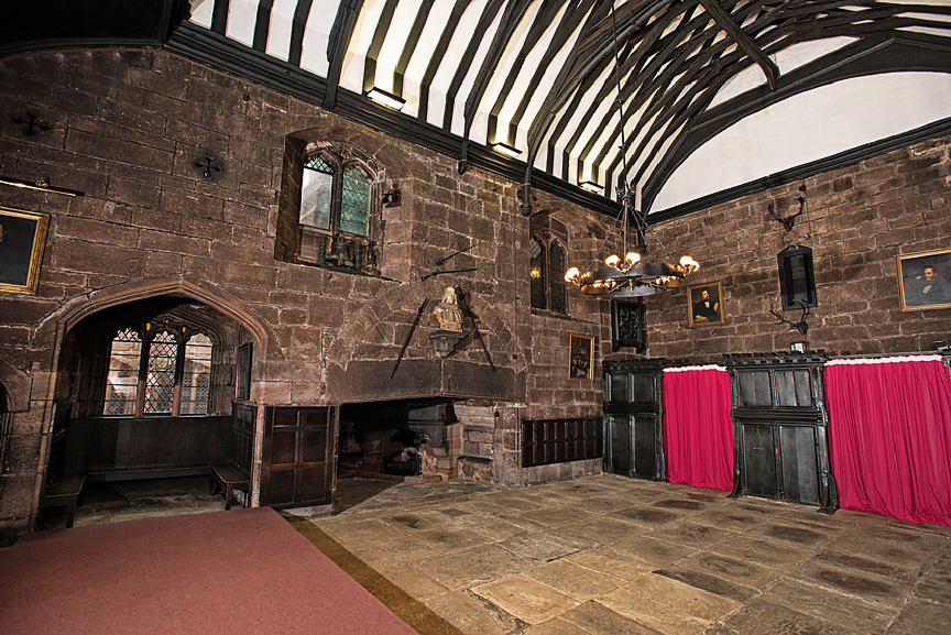 Baronial Hall, Chetham's Library: rustic stone walls, ideal for corporate retreats and private events.