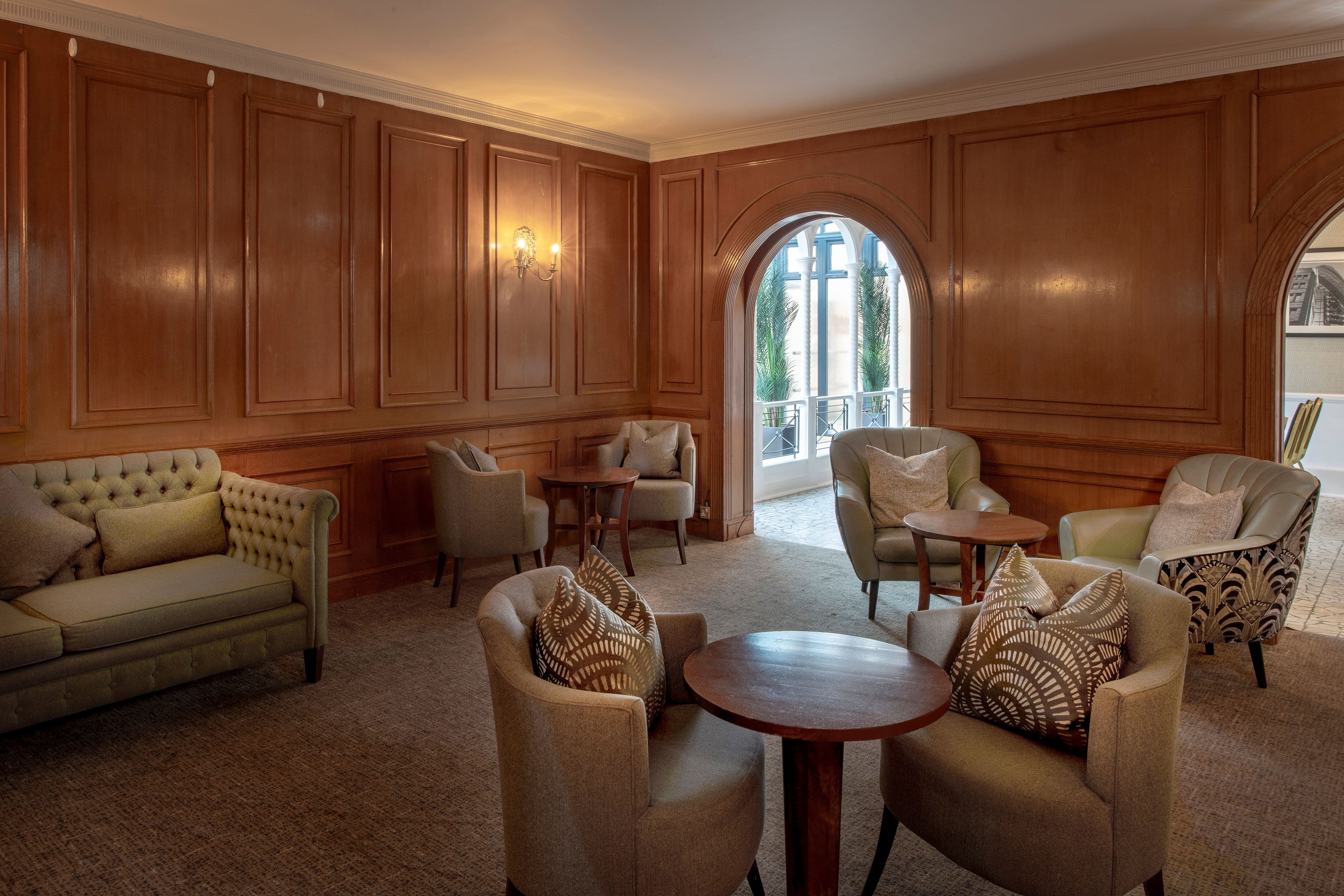 Penthouse roof terrace lounge for executive meetings and corporate networking events.