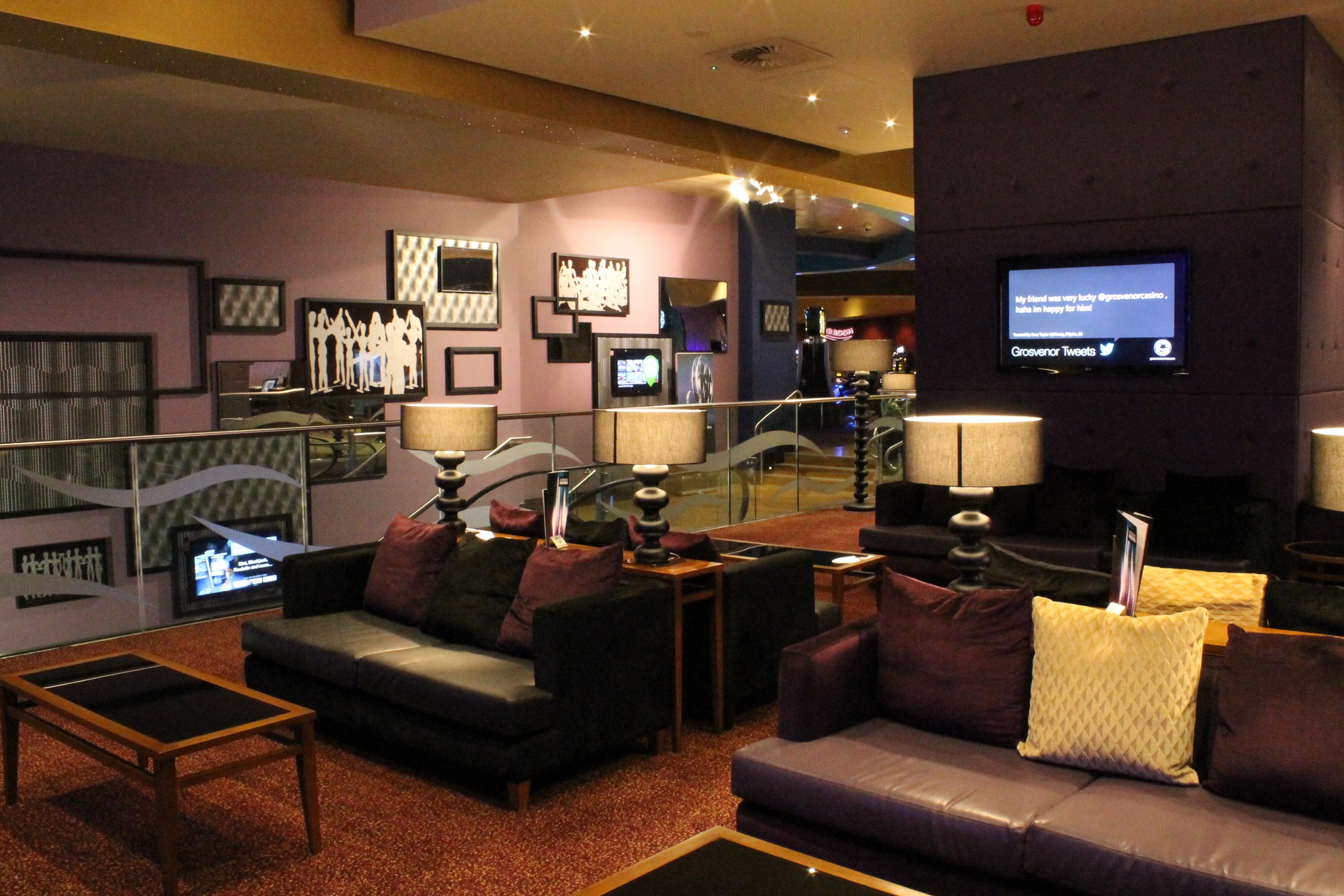 Stylish lounge at Grosvenor Casino Didsbury, perfect for networking and casual meetings.