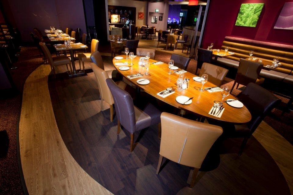 Elegant dining space at Grosvenor Casino Didsbury for corporate dinners and gatherings.