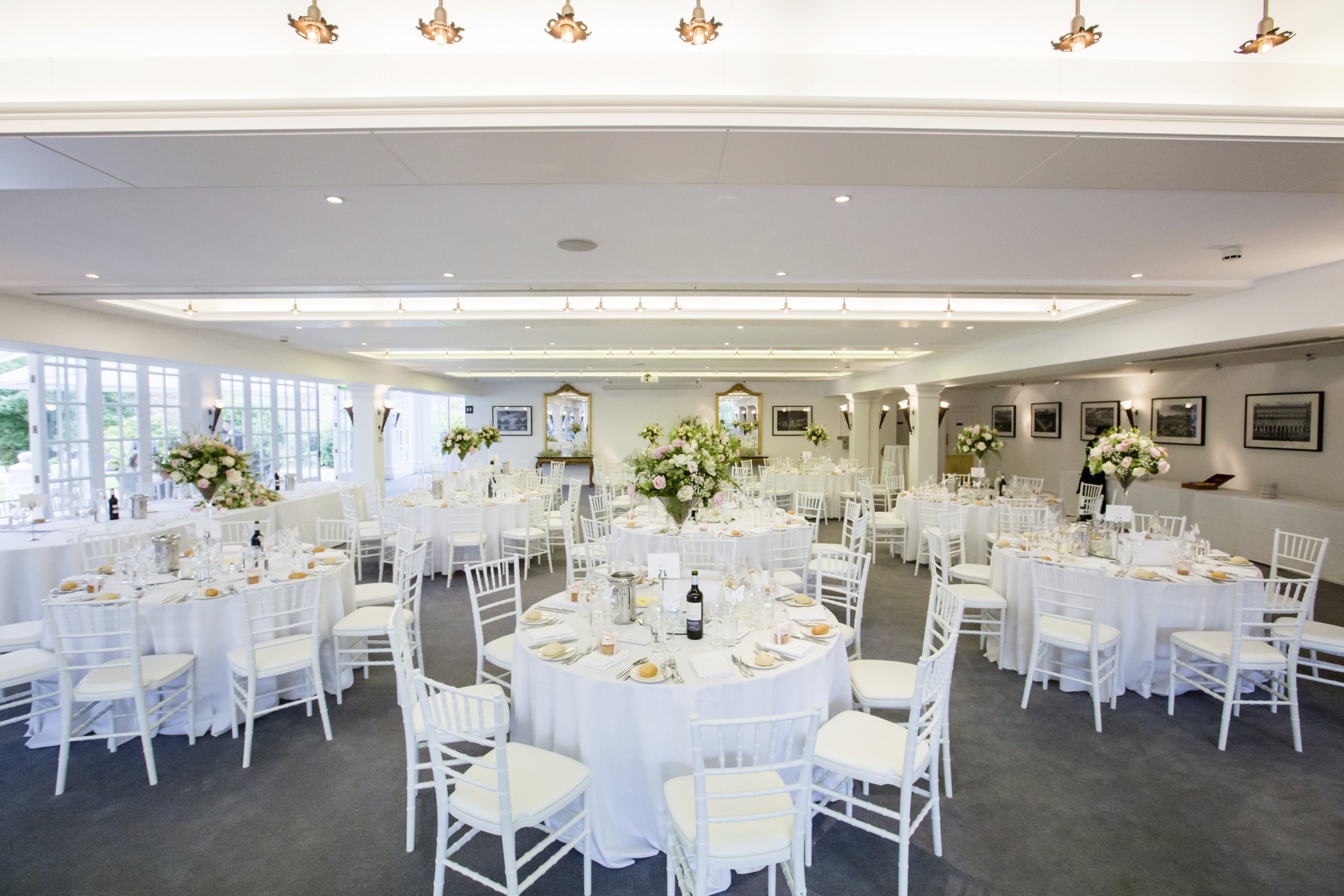 Elegant Garden Room at Hampton Court Palace, ideal for weddings and formal events.