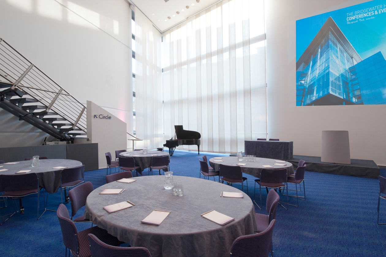 Barbirolli Room at Bridgewater Hall, modern event space for conferences and gatherings.