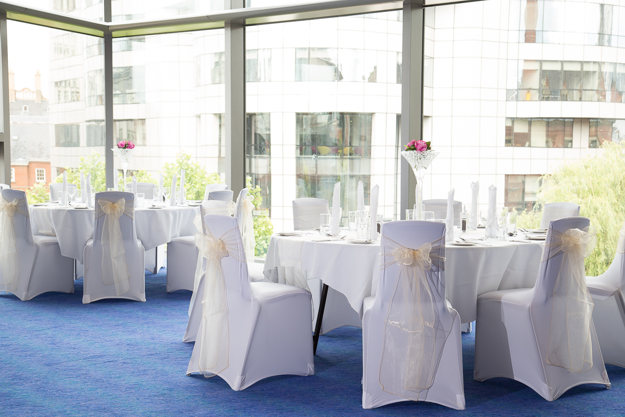 Elegant Circle Foyer at The Bridgewater Hall, perfect for weddings and corporate events.