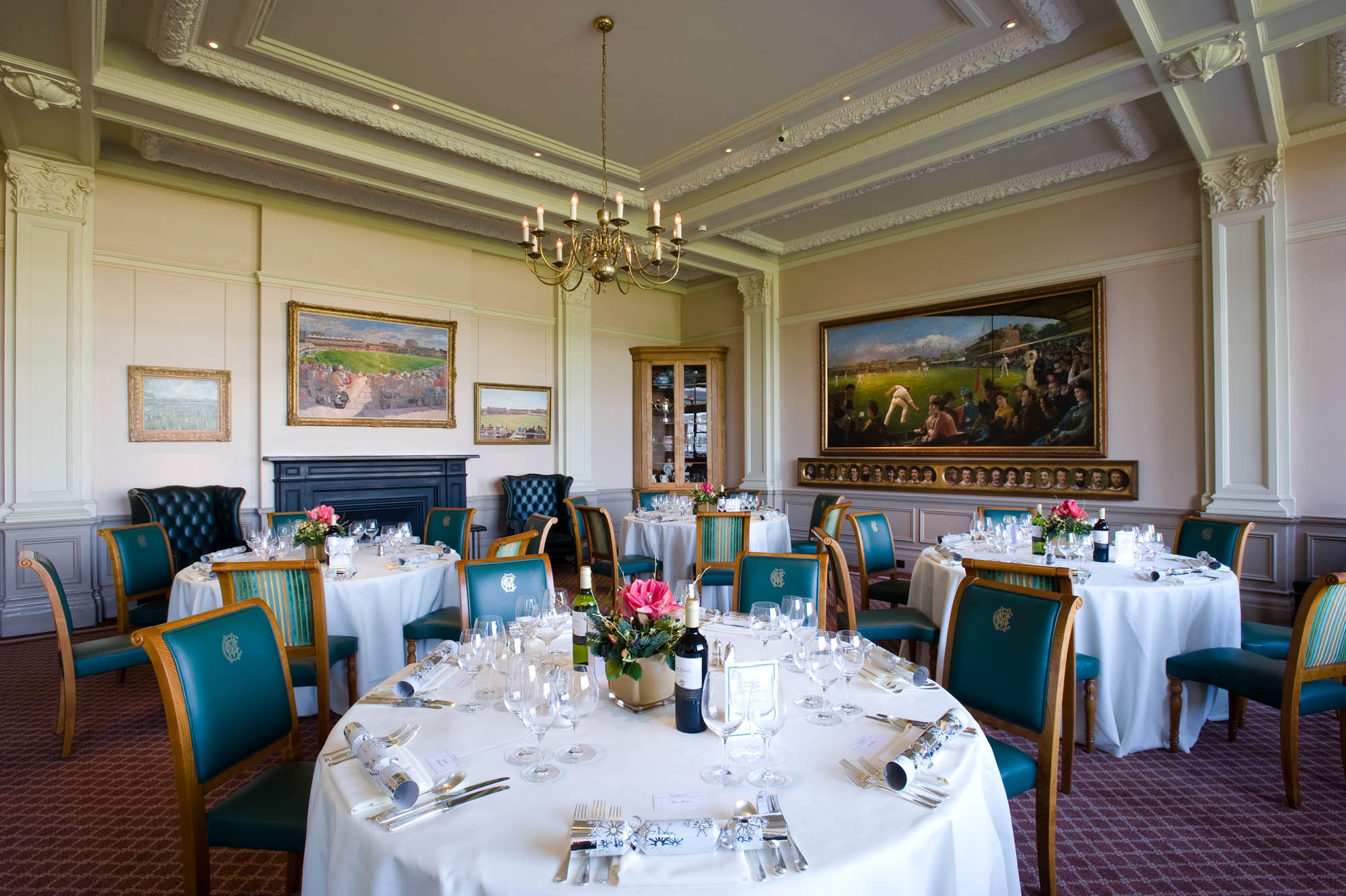 Elegant dining room at Lord's Cricket Ground, perfect for corporate events and gatherings.