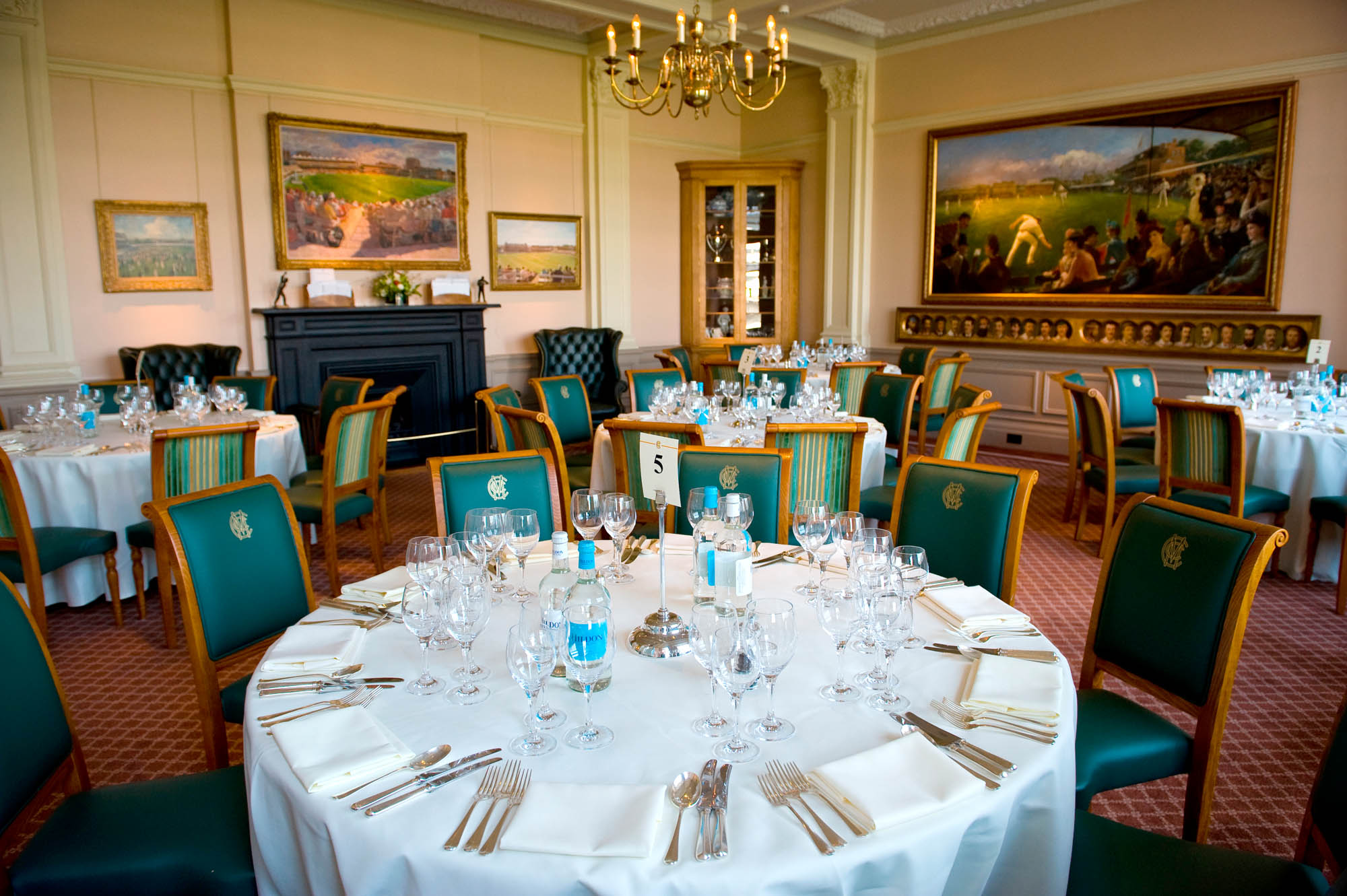 Elegant dining room at Lord's Cricket Ground, perfect for formal events and galas.