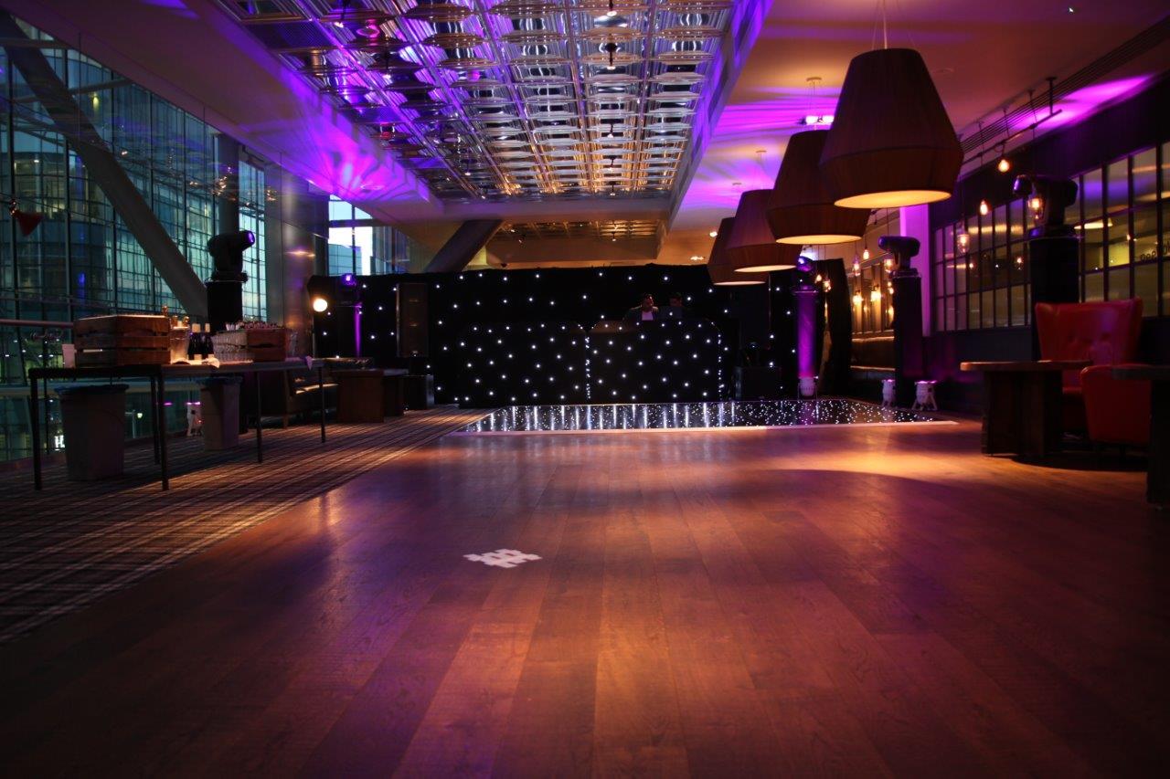 Sophisticated event space in The Pearson Room with elegant lighting for corporate gatherings.