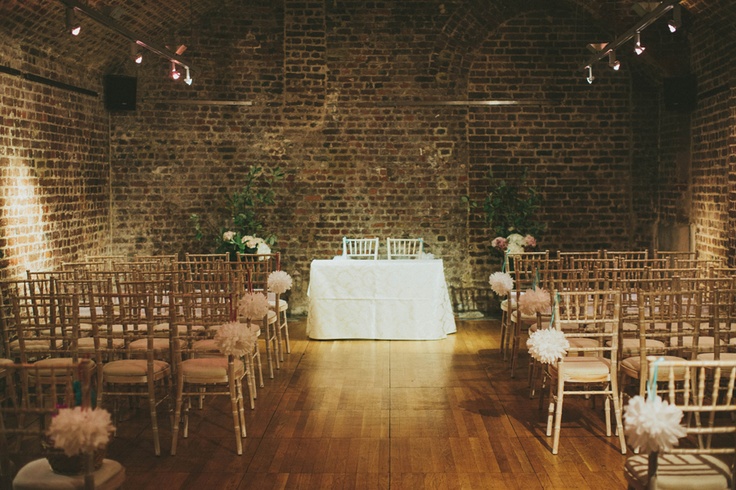 Elegant event space in The Vaults, RSA House with chiavari chairs for weddings and corporate events.