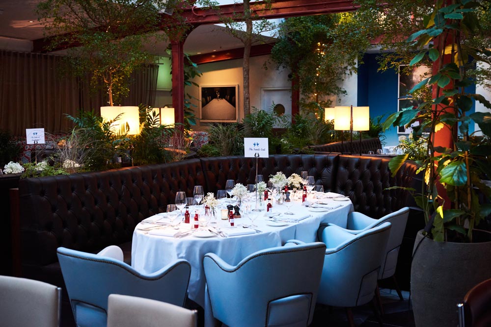 Elegant dining area at Bluebird Chelsea, perfect for upscale events and gatherings.
