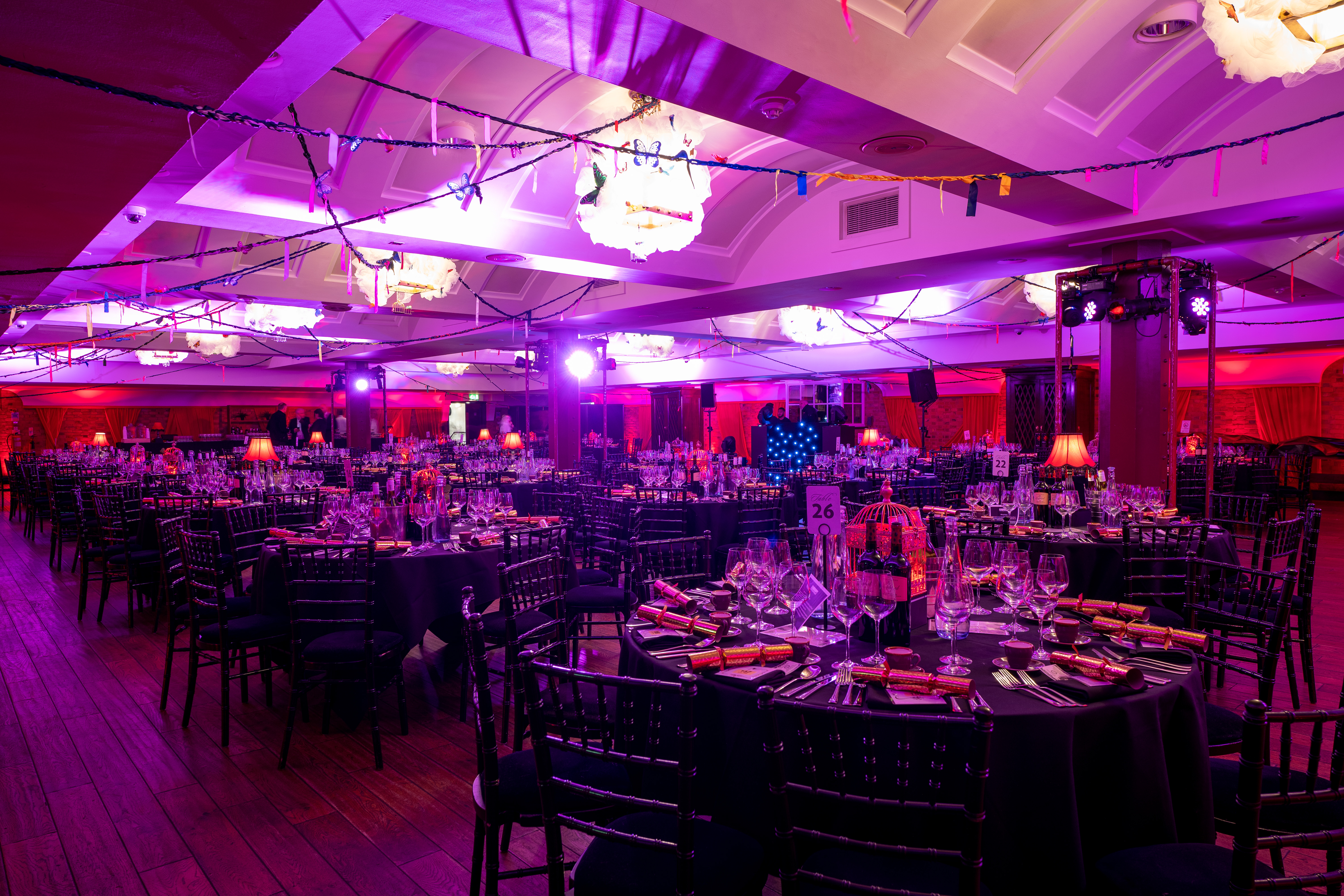 Elegant banquet hall at The King George III, perfect for corporate dinners and galas.