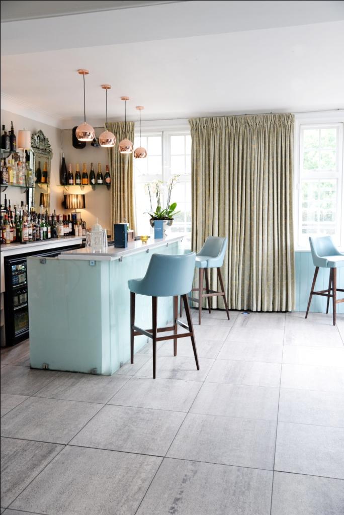 Stylish bar area in The Terrace Room, ideal for networking events and cocktail receptions.