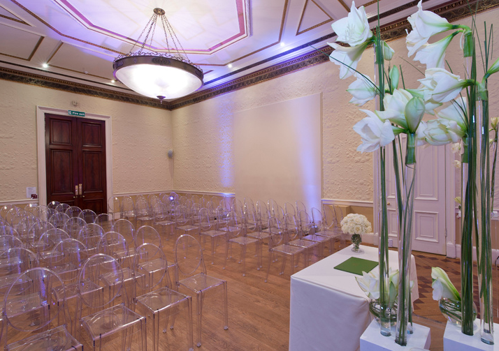 Elegant Rutland Room in Kent House, perfect for intimate ceremonies and presentations.