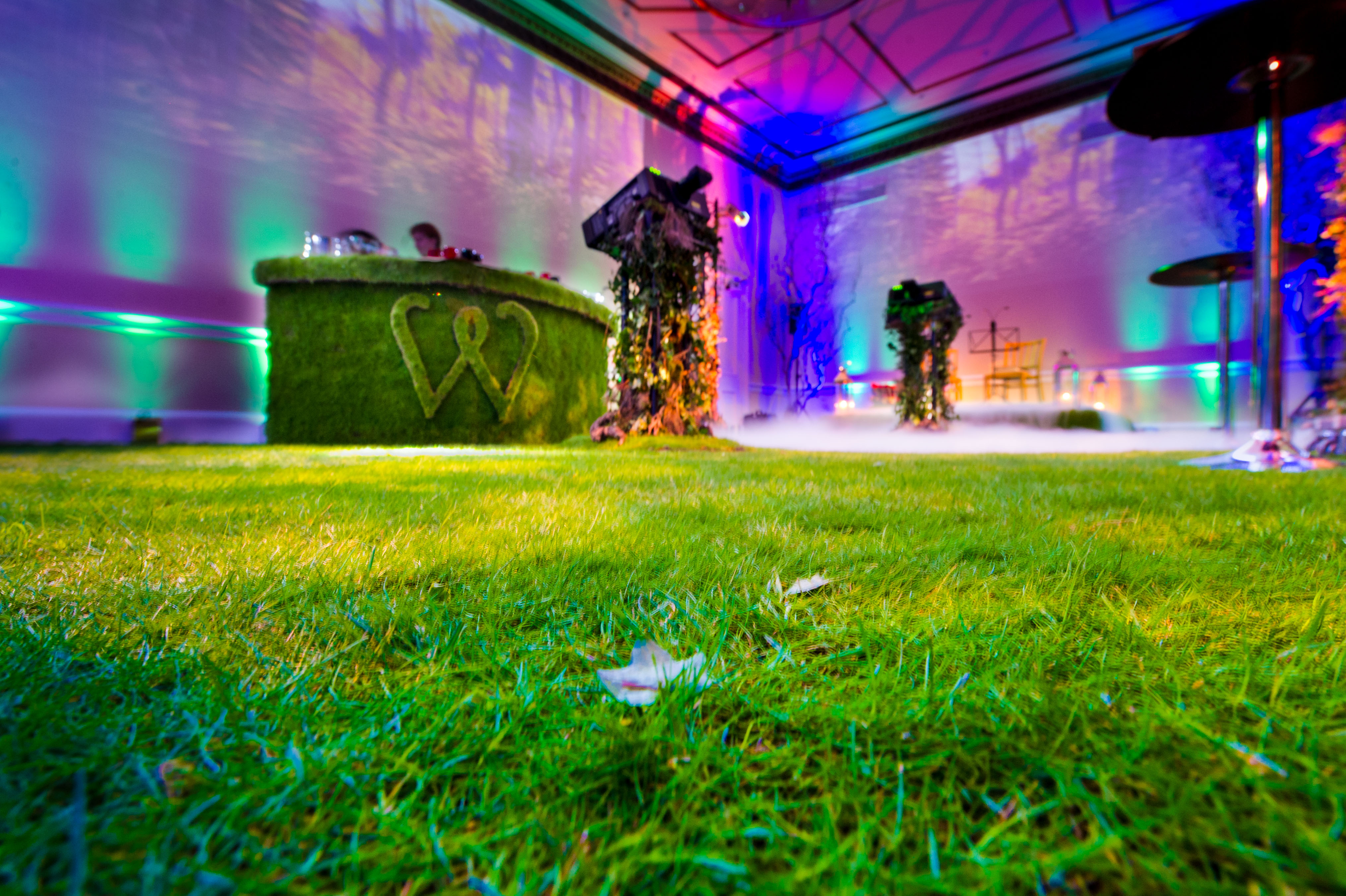 Rutland Room in Kent House: vibrant event space with artificial grass for networking and celebrations.