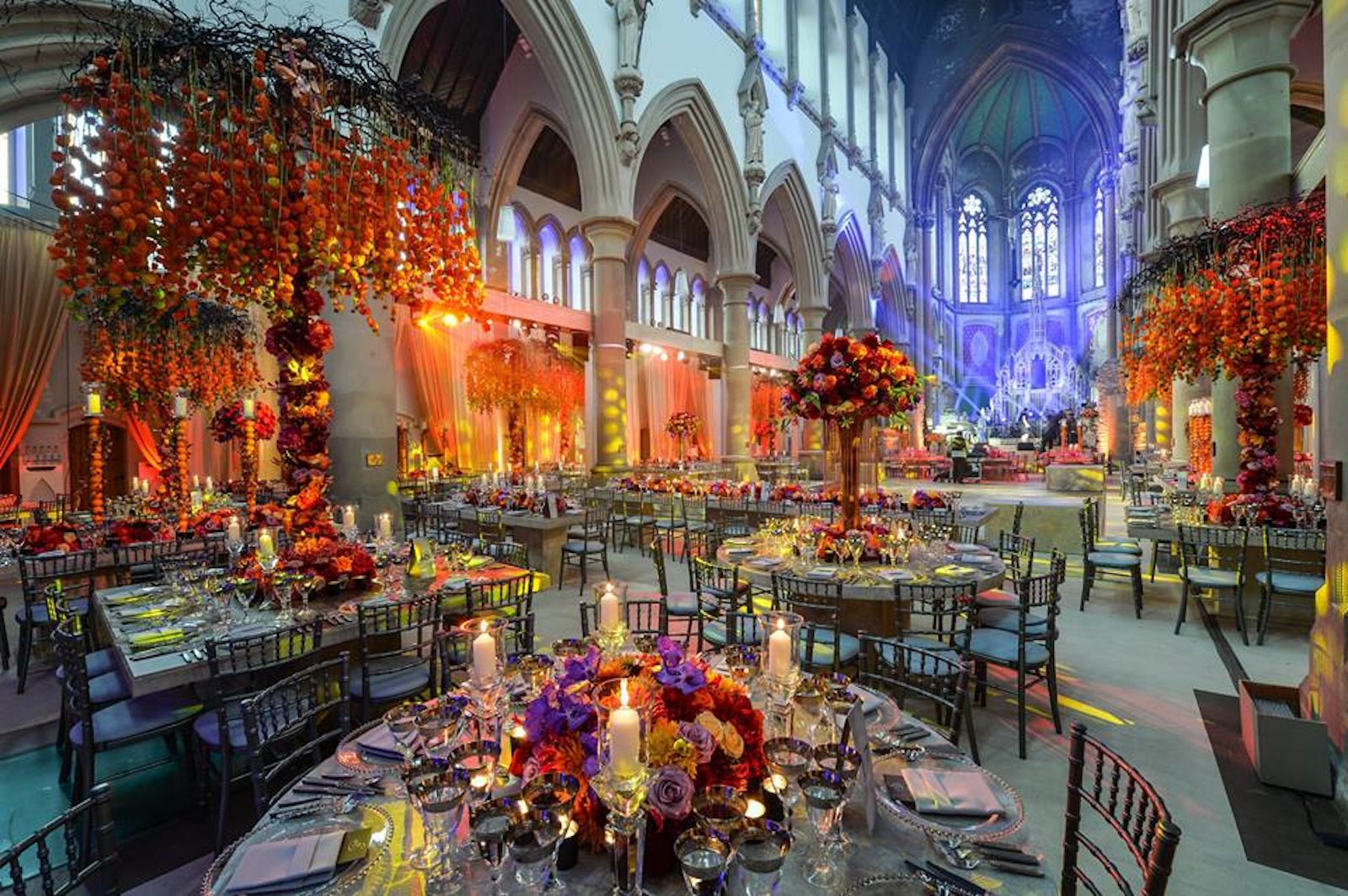 Elegant event space in Great Nave, The Monastery Manchester, perfect for weddings.