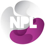 Modern NPL logo in gray and purple for conferences and networking events.