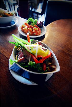 Elegant salad at The Distillers Smithfield Market for networking lunch events.