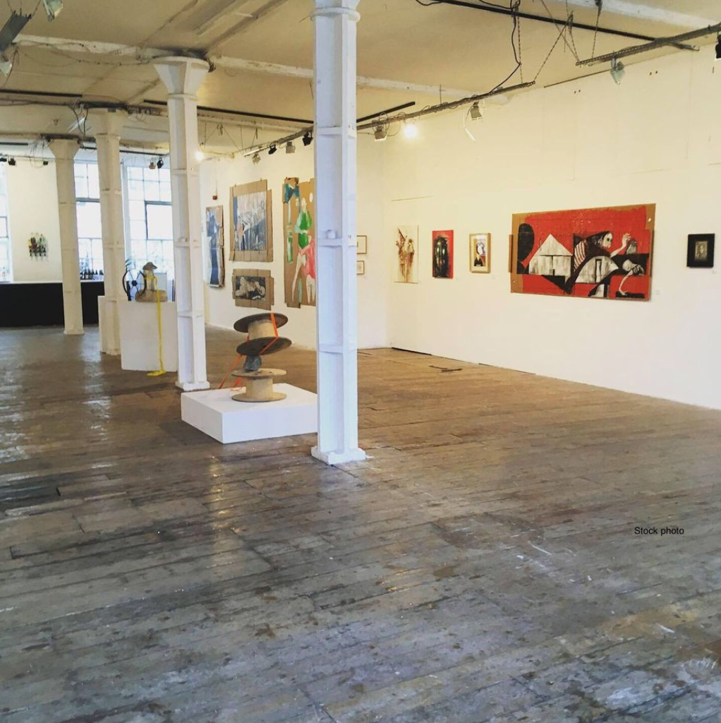 Art gallery at Candid Arts Trust with white walls, ideal for exhibitions and events.