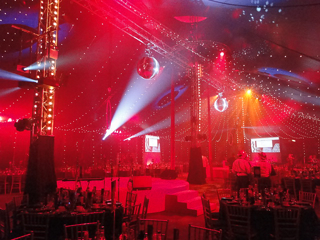 Cirque Shanghai gala in Bloomsbury Big Top with vibrant decor and dramatic lighting.