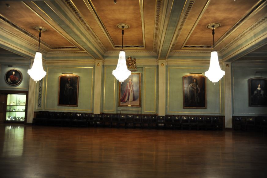 Elegant Livery Hall with high ceilings, ideal for formal events and receptions.