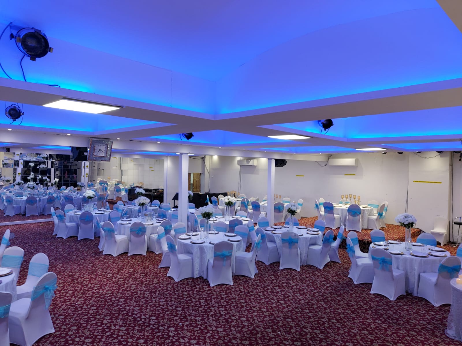 Main Hall in The Atrium London, elegantly set for weddings and formal events.