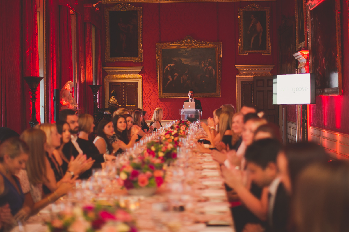 Elegant banquet setup in Kensington Palace's State Apartments for high-profile events.