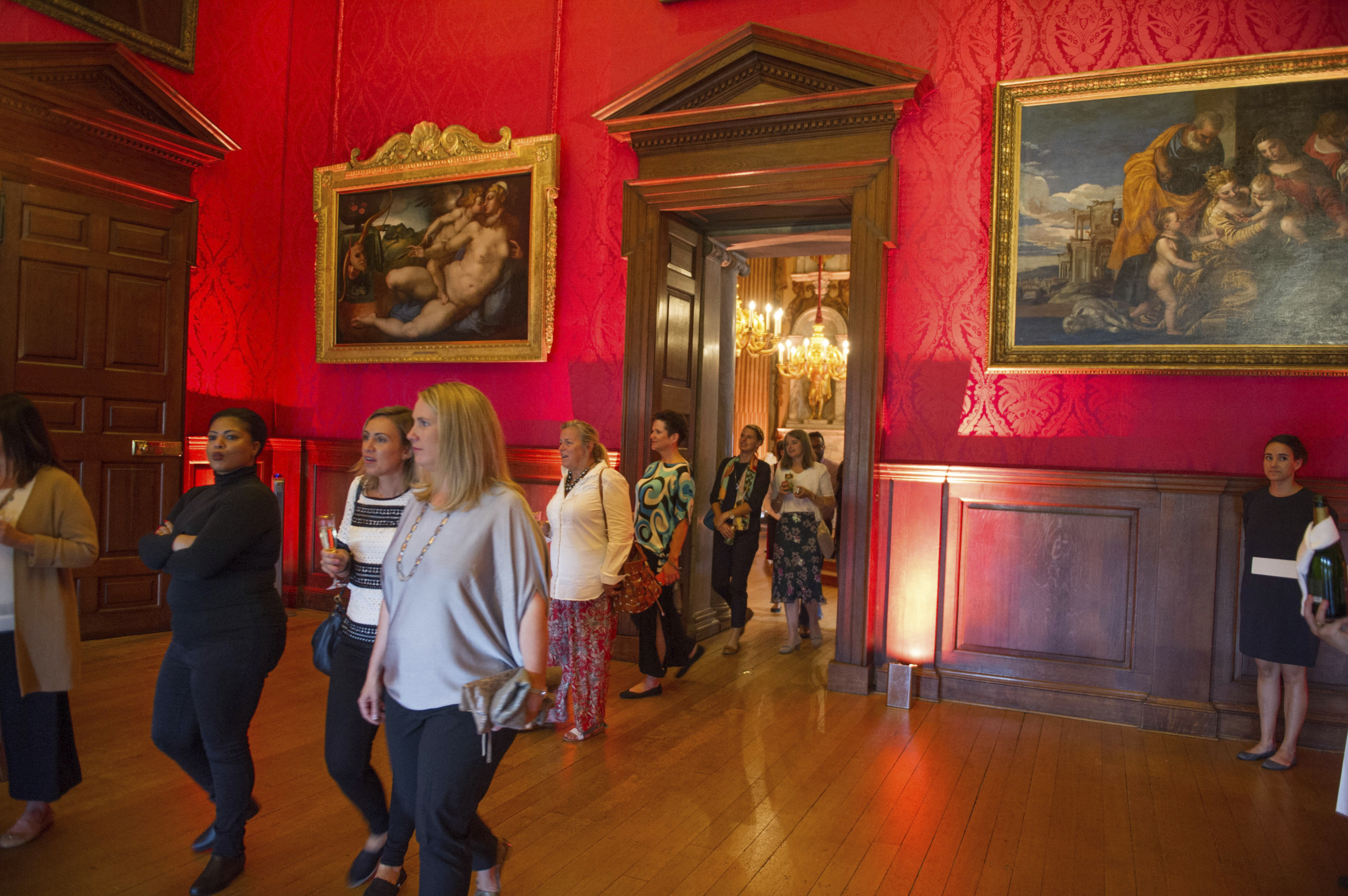 King's Drawing Room at Kensington Palace, elegant red walls, perfect for networking events.
