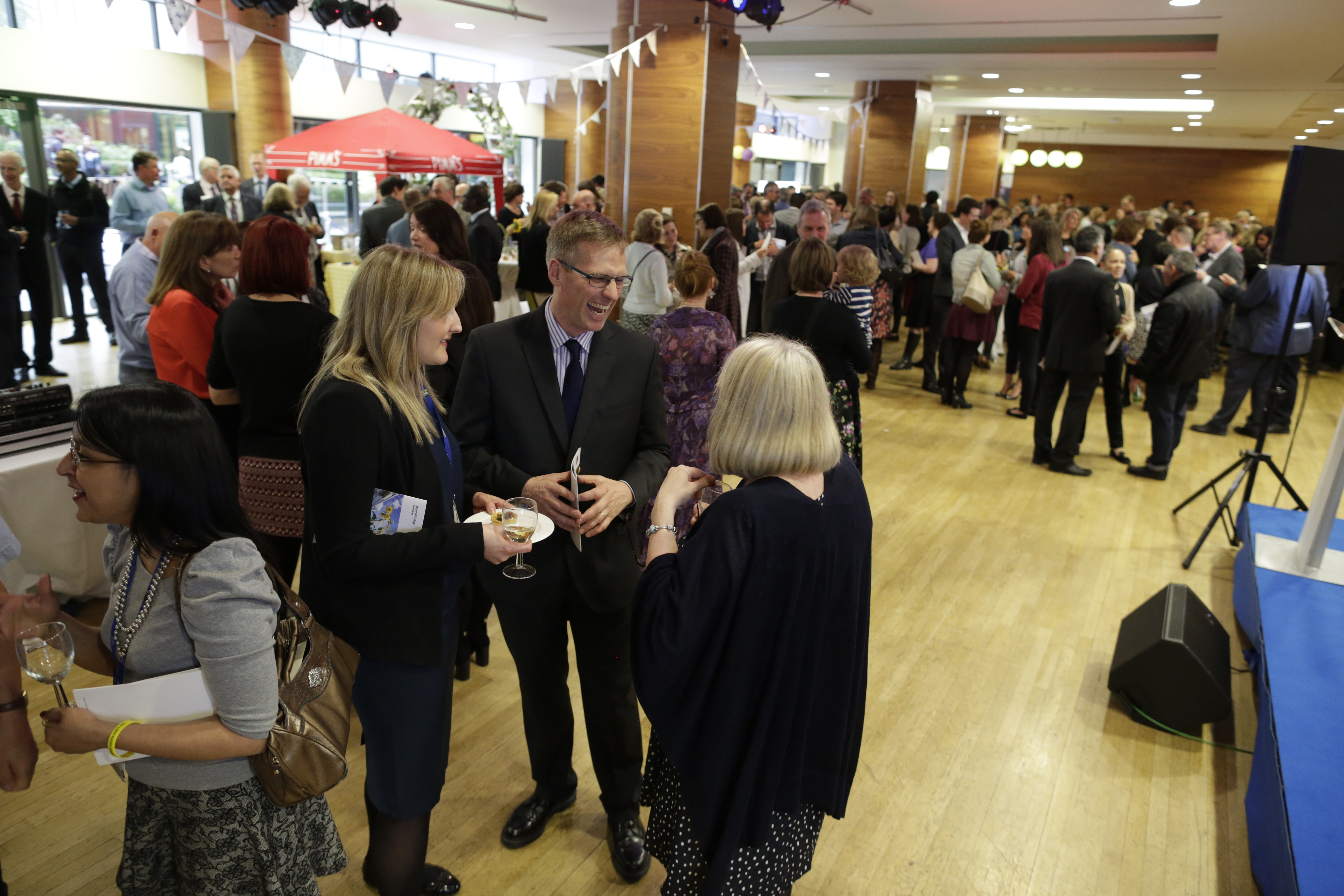Networking event at Queen's Tower Rooms, Imperial College; spacious and inviting atmosphere.